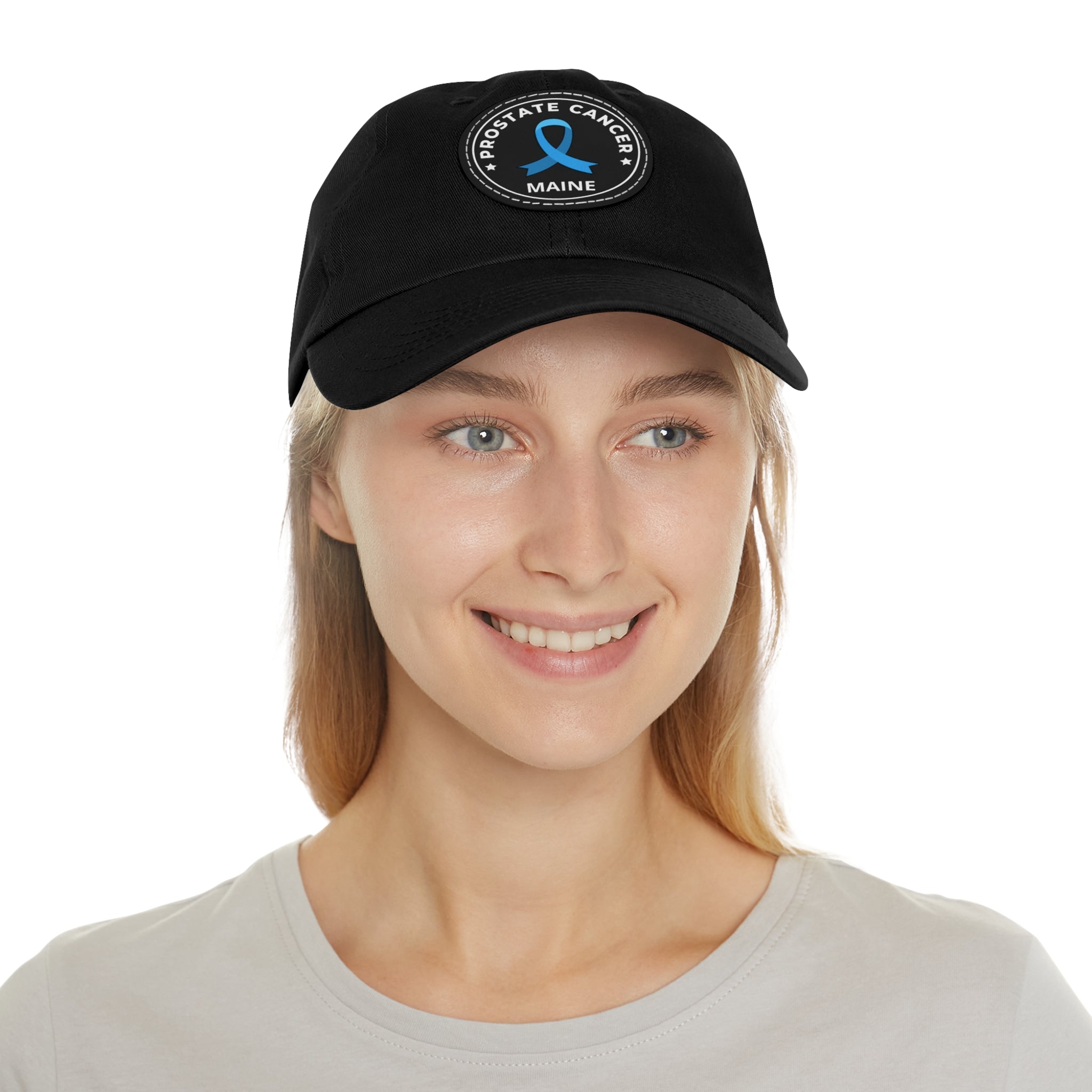 Prostate Cancer Maine Dad Hat with Leather Patch (Round)