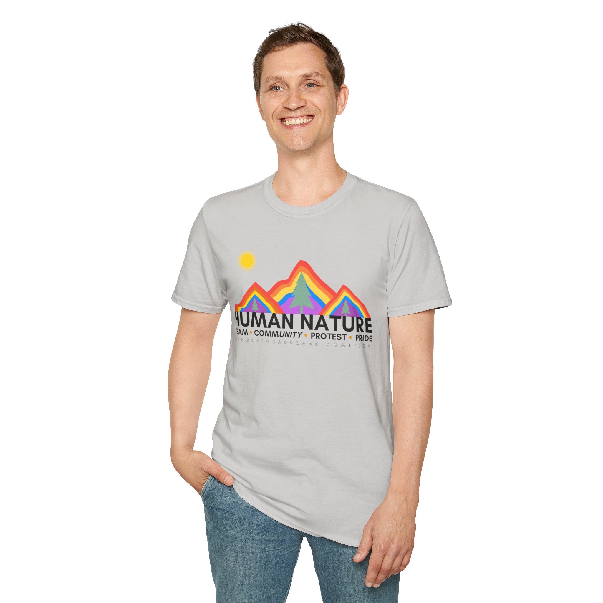 Human Nature Pride T-Shirt, Unisex Rainbow Tee, LGBTQ+ Apparel, Community Event Shirt, Gift for Equality Advocates