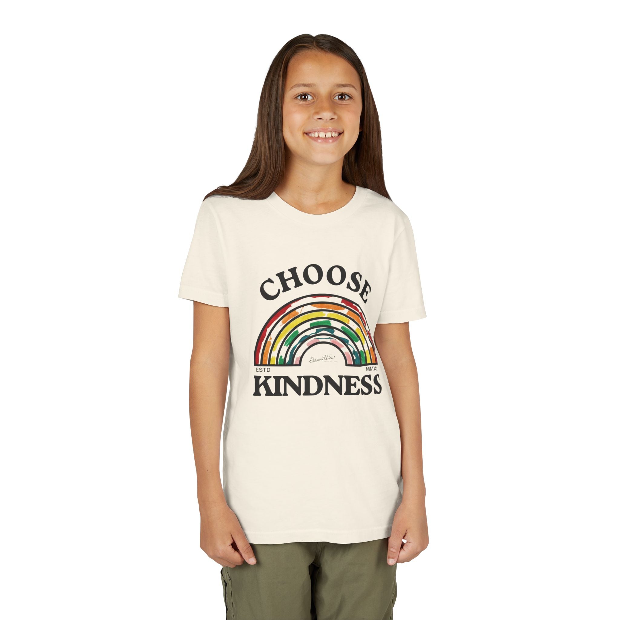 Choose Kindness Youth Short Sleeve Tee, Kids T-Shirt, Rainbow Tee, Positive Message Shirt, Gift for Motivational Attitude