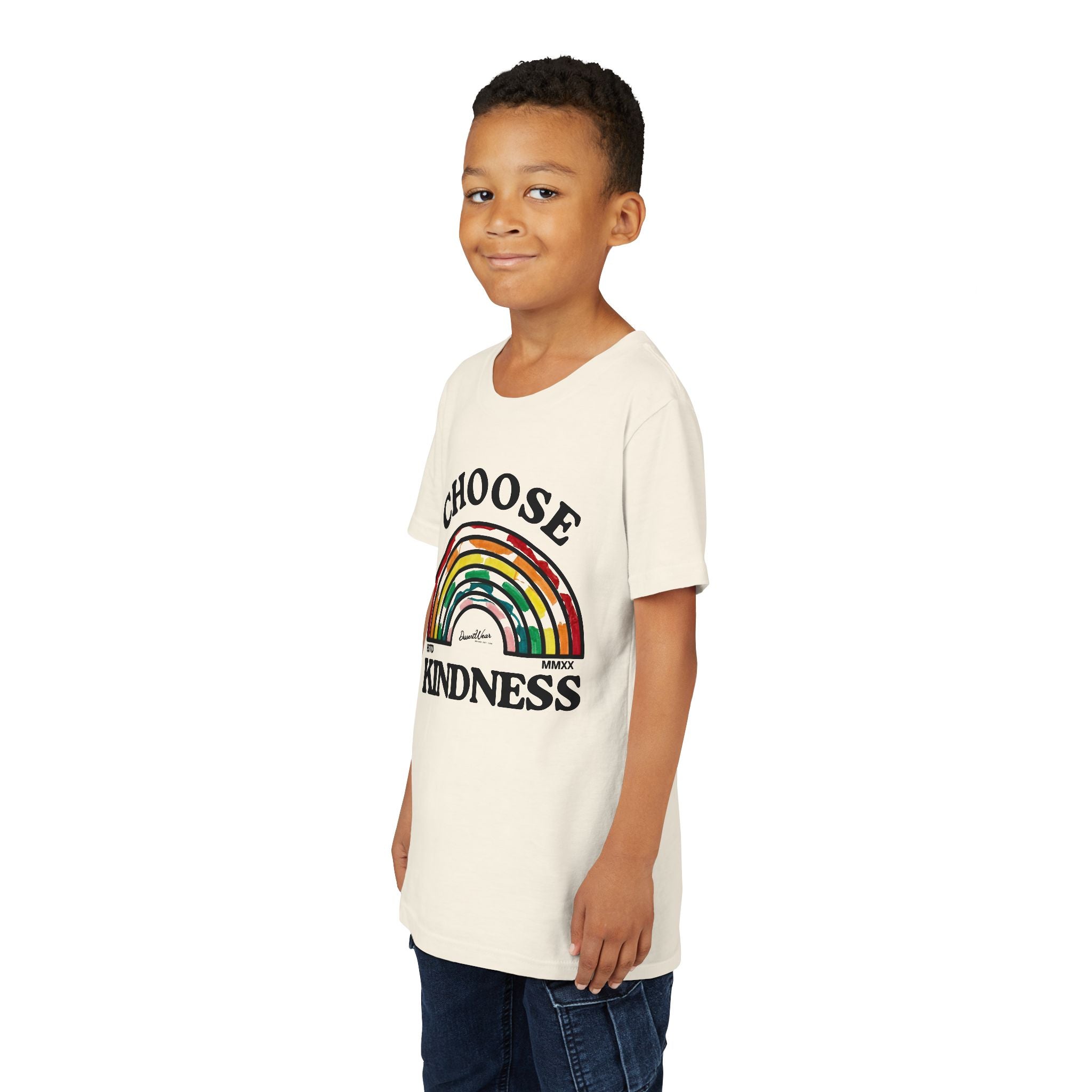 Choose Kindness Youth Short Sleeve Tee, Kids T-Shirt, Rainbow Tee, Positive Message Shirt, Gift for Motivational Attitude