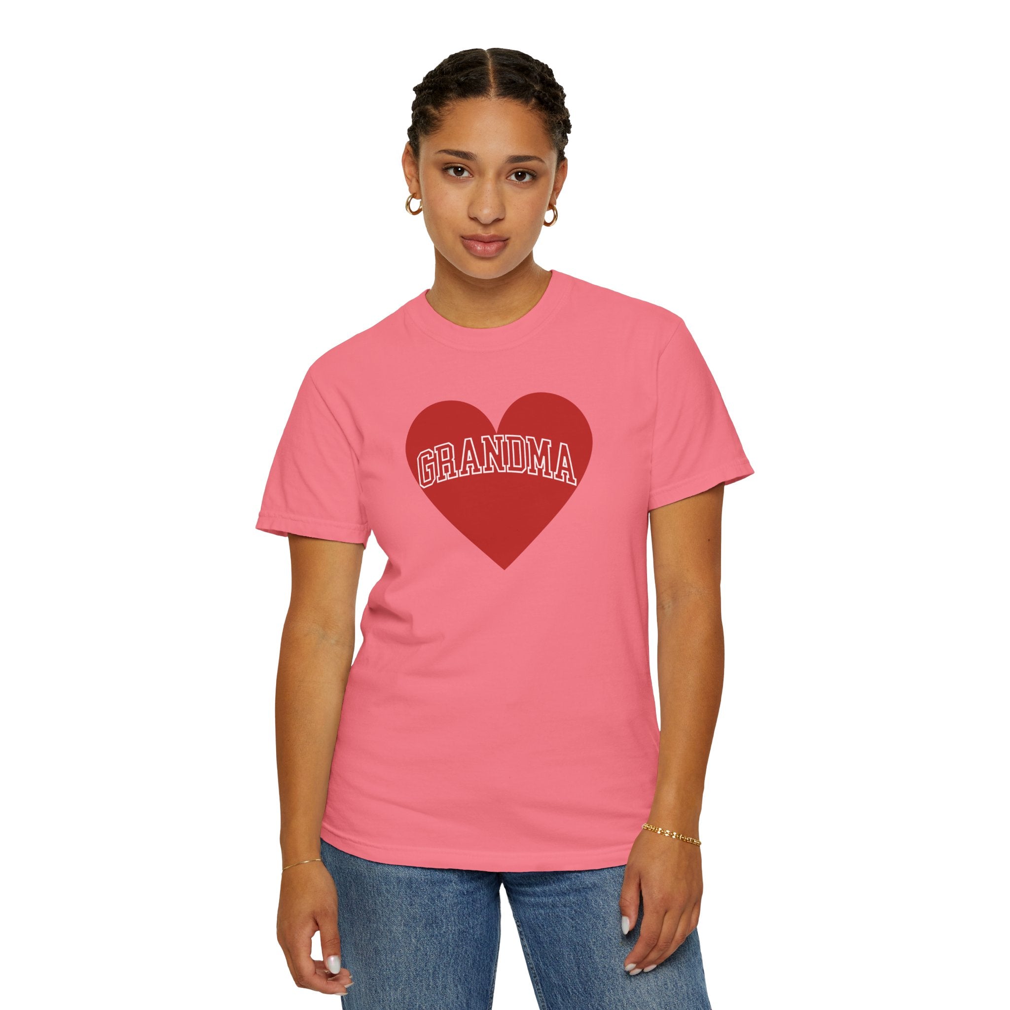 Heart & Soul Love My Grandma T-Shirt, Unisex Garment-Dyed Tee for Grandparents, Birthday Gift, Mother&