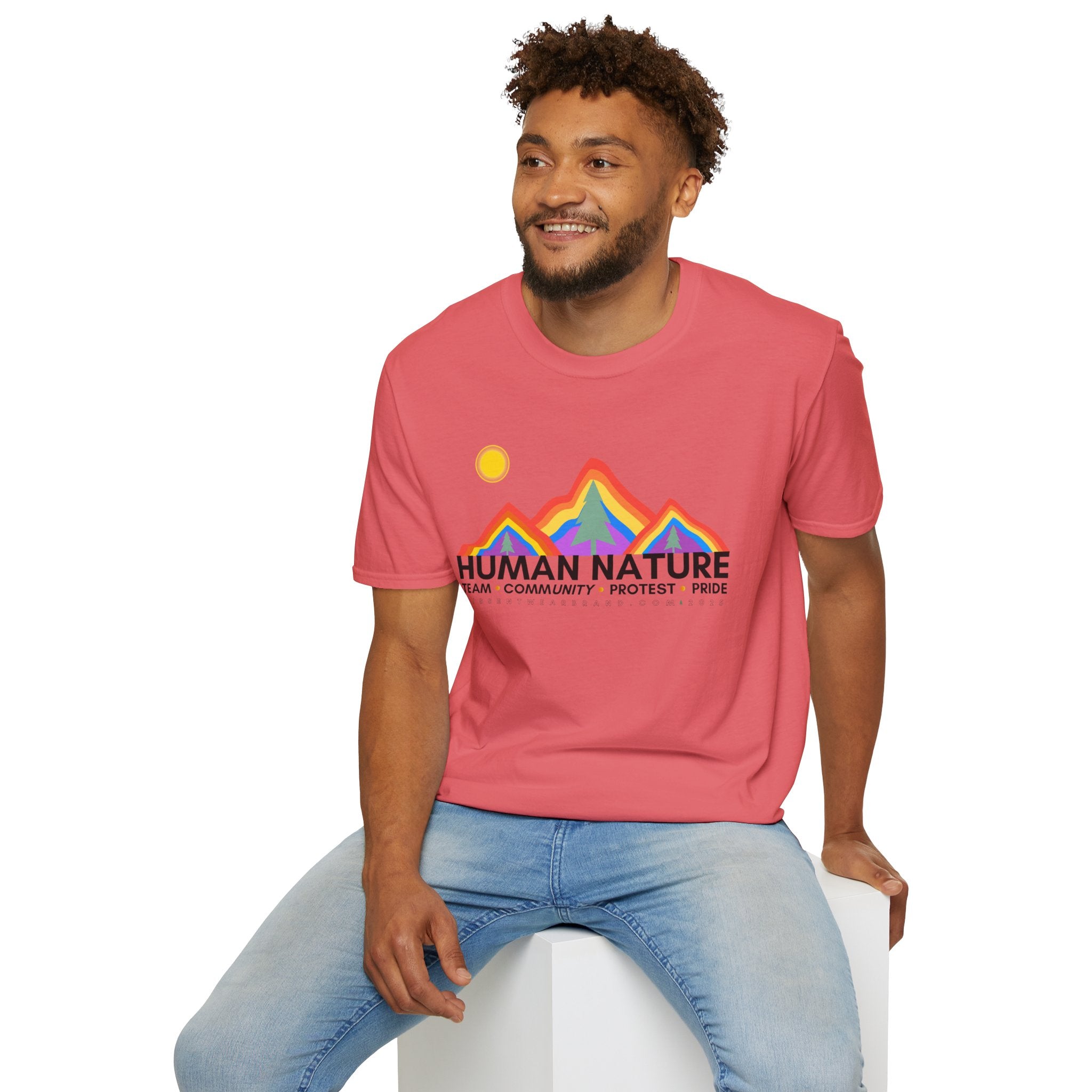 Human Nature Pride T-Shirt, Unisex Rainbow Tee, LGBTQ+ Apparel, Community Event Shirt, Gift for Equality Advocates