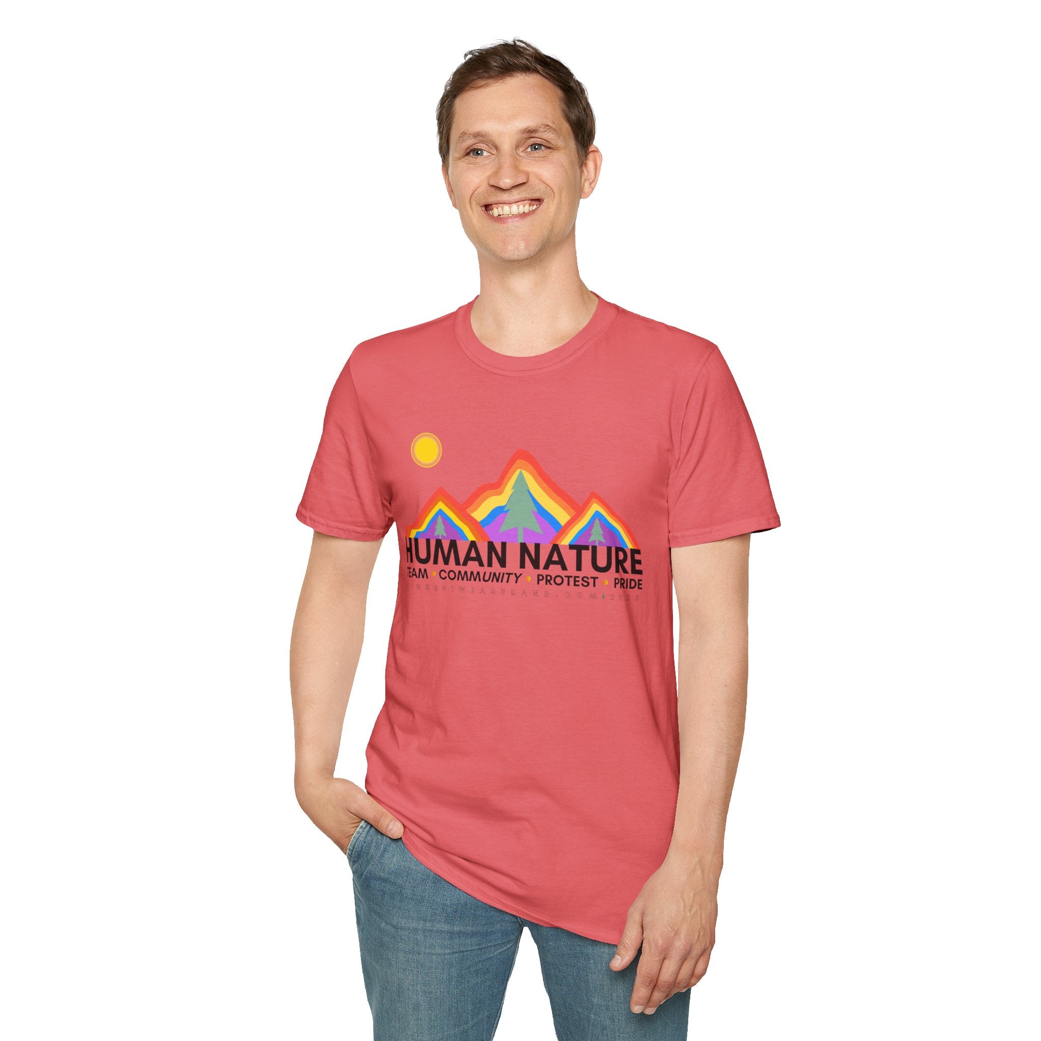 Human Nature Pride T-Shirt, Unisex Rainbow Tee, LGBTQ+ Apparel, Community Event Shirt, Gift for Equality Advocates