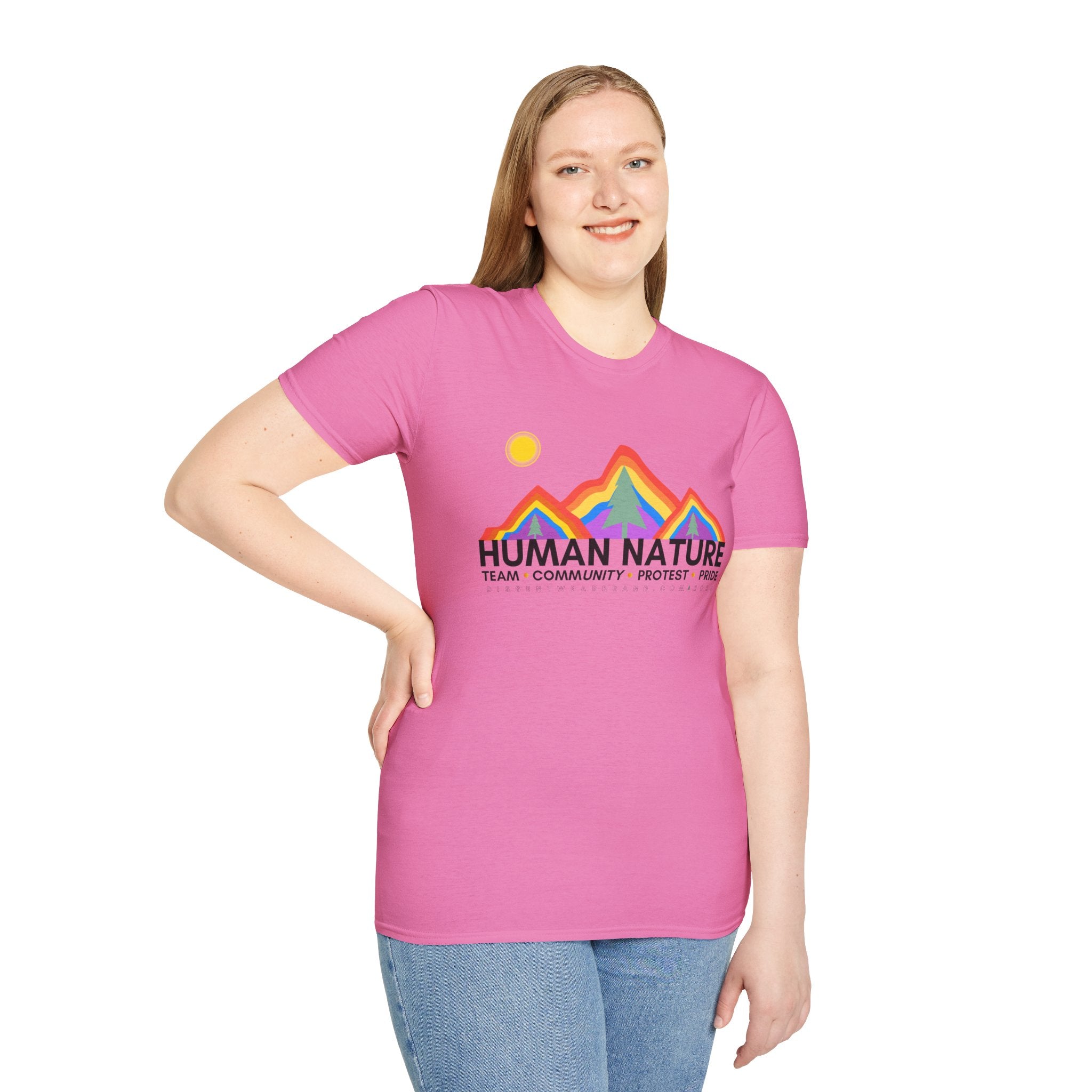 Human Nature Pride T-Shirt, Unisex Rainbow Tee, LGBTQ+ Apparel, Community Event Shirt, Gift for Equality Advocates