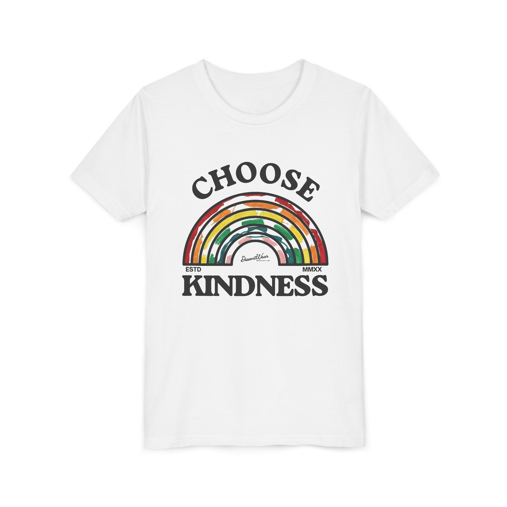 Choose Kindness Youth Short Sleeve Tee, Kids T-Shirt, Rainbow Tee, Positive Message Shirt, Gift for Motivational Attitude