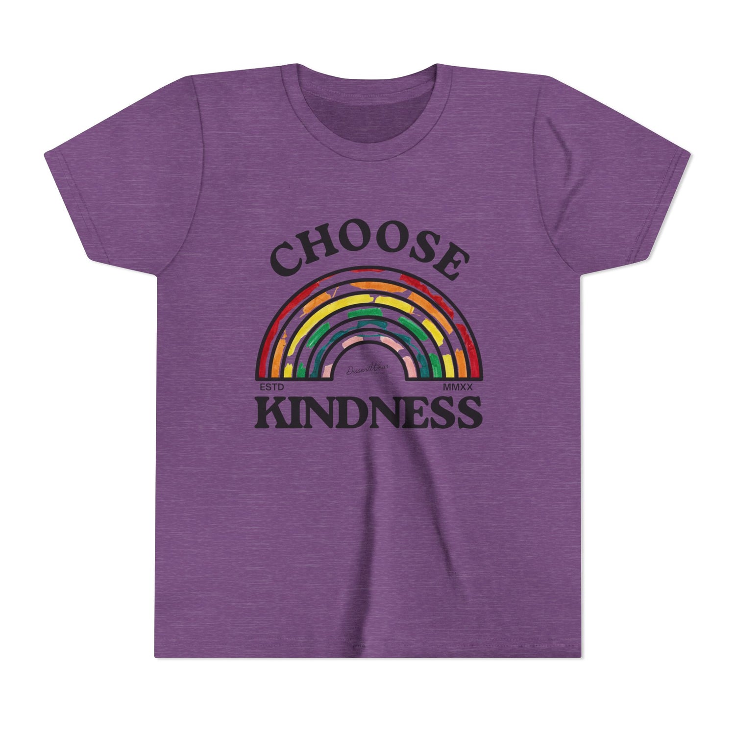 Choose Kindness Youth Short Sleeve Tee, Kids T-Shirt, Rainbow Tee, Positive Message Shirt, Gift for Motivational Attitude