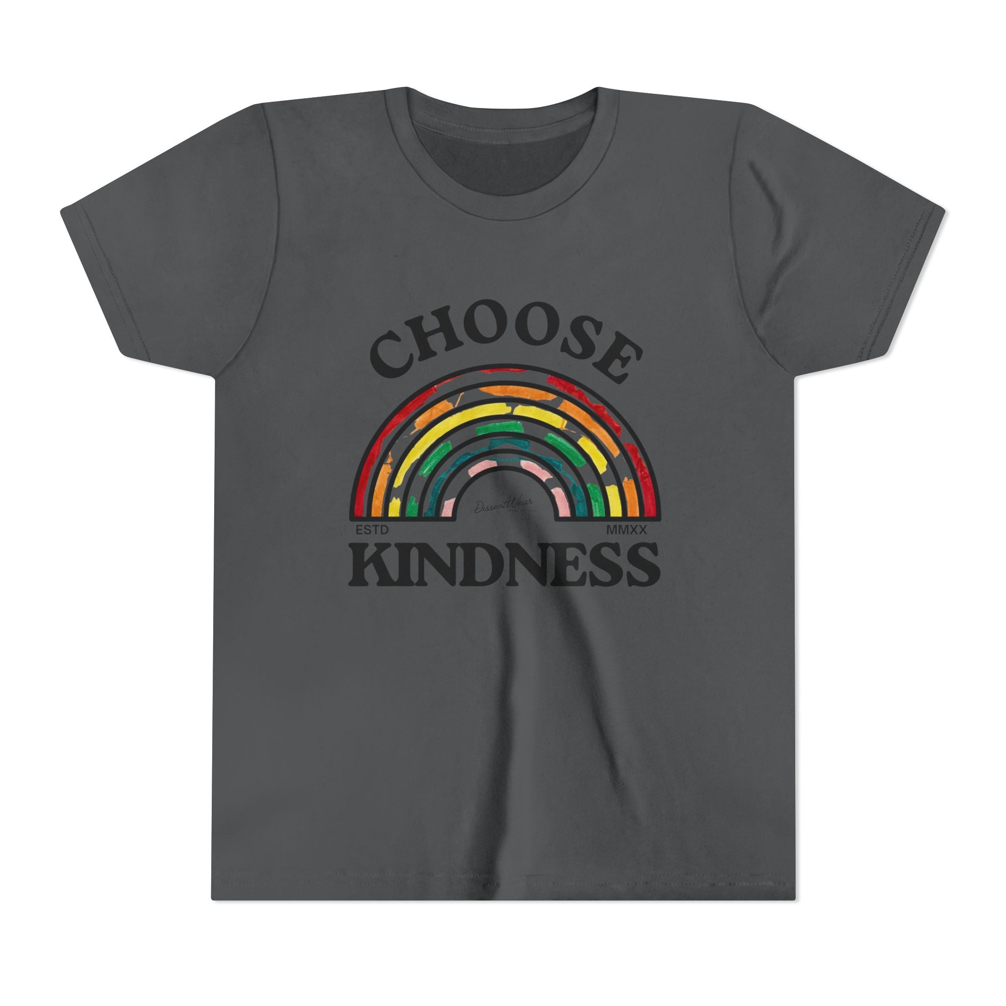 Choose Kindness Youth Short Sleeve Tee, Kids T-Shirt, Rainbow Tee, Positive Message Shirt, Gift for Motivational Attitude