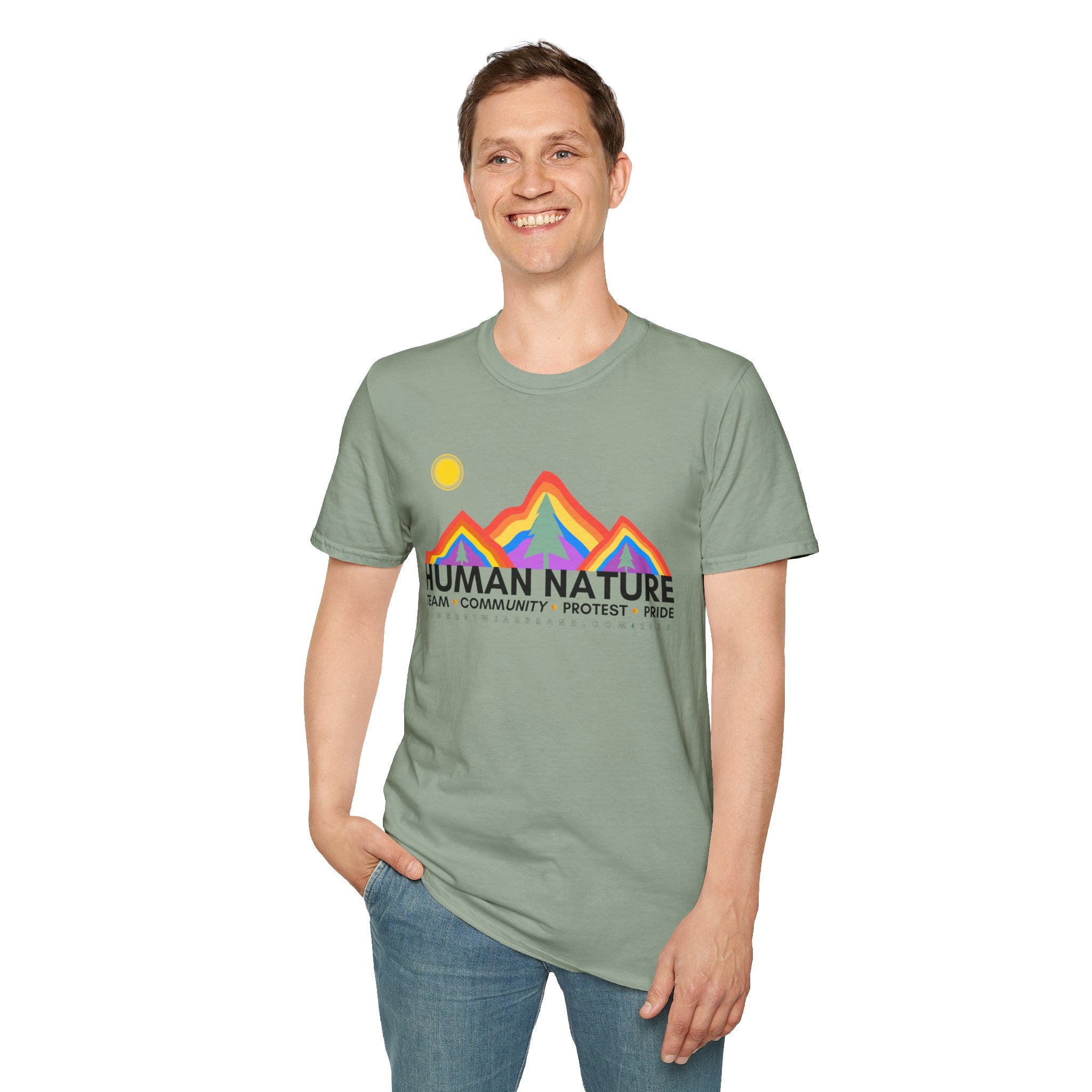Human Nature Pride T-Shirt, Unisex Rainbow Tee, LGBTQ+ Apparel, Community Event Shirt, Gift for Equality Advocates