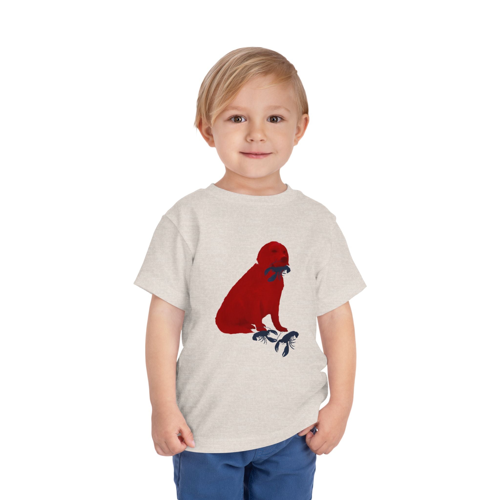 Red White and Blue Patriotic Golden Retriever, Trendy Tee, Toddler Tee, Cute Kids Shirt, Fun Animal Tee, Toddler Gift, Summer Playwear, Red White Blue Kids T-Shirt