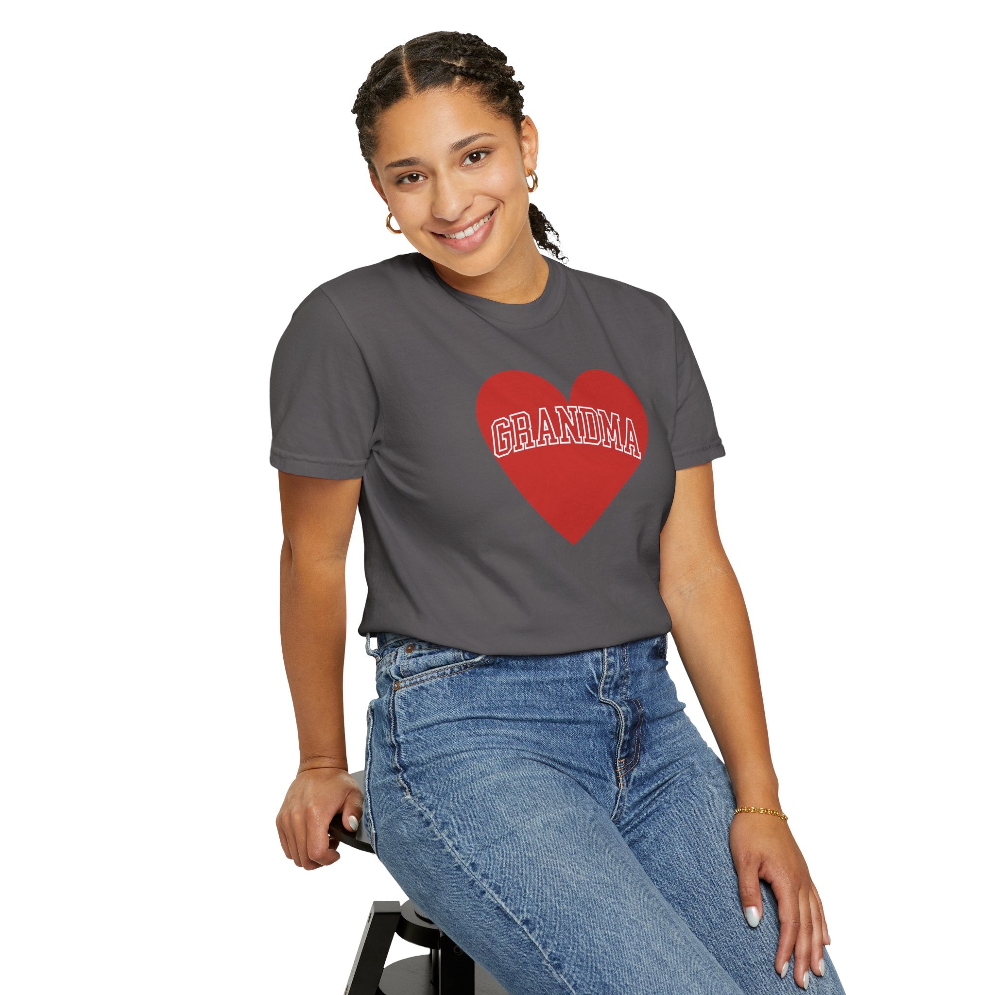Heart & Soul Love My Grandma T-Shirt, Unisex Garment-Dyed Tee for Grandparents, Birthday Gift, Mother&