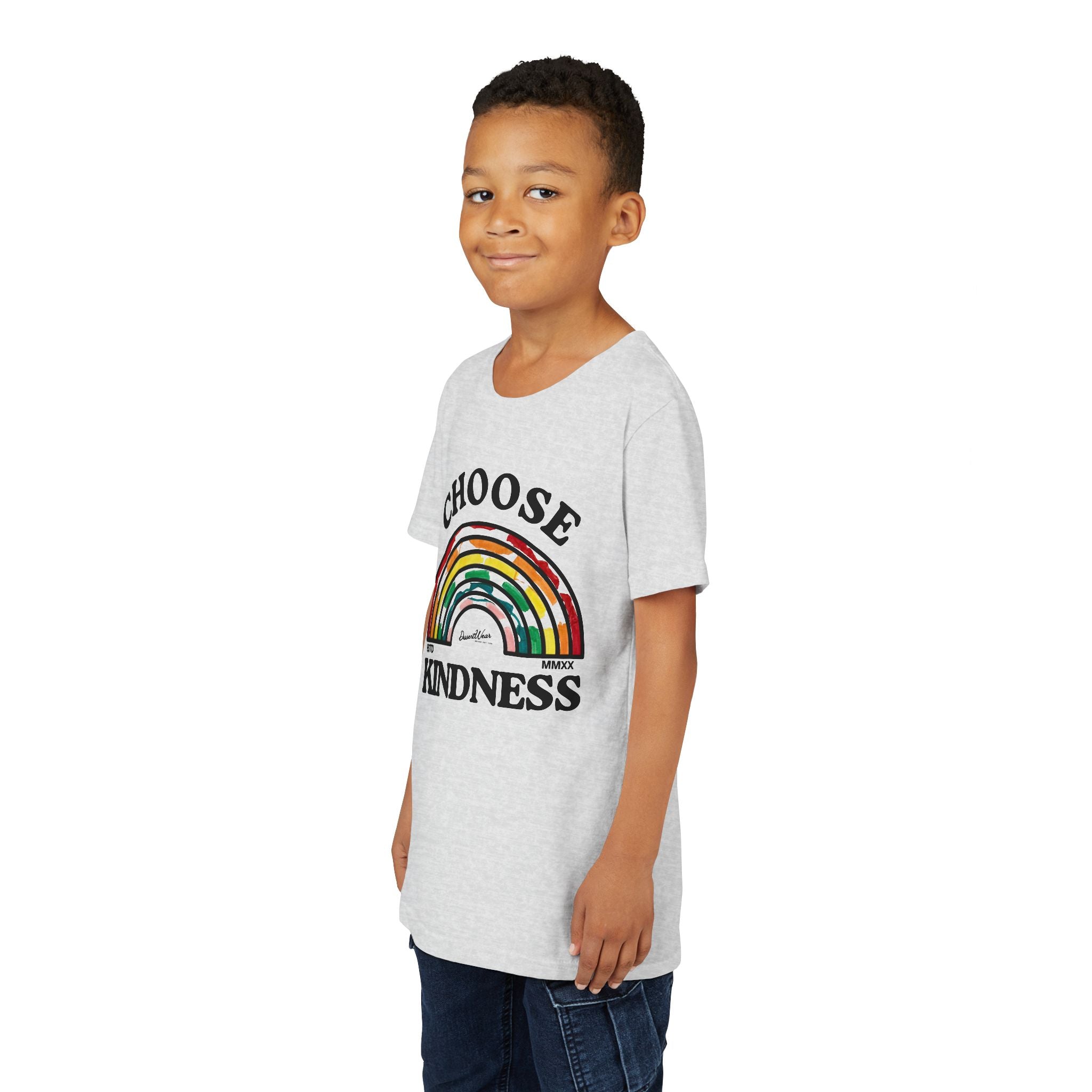 Choose Kindness Youth Short Sleeve Tee, Kids T-Shirt, Rainbow Tee, Positive Message Shirt, Gift for Motivational Attitude