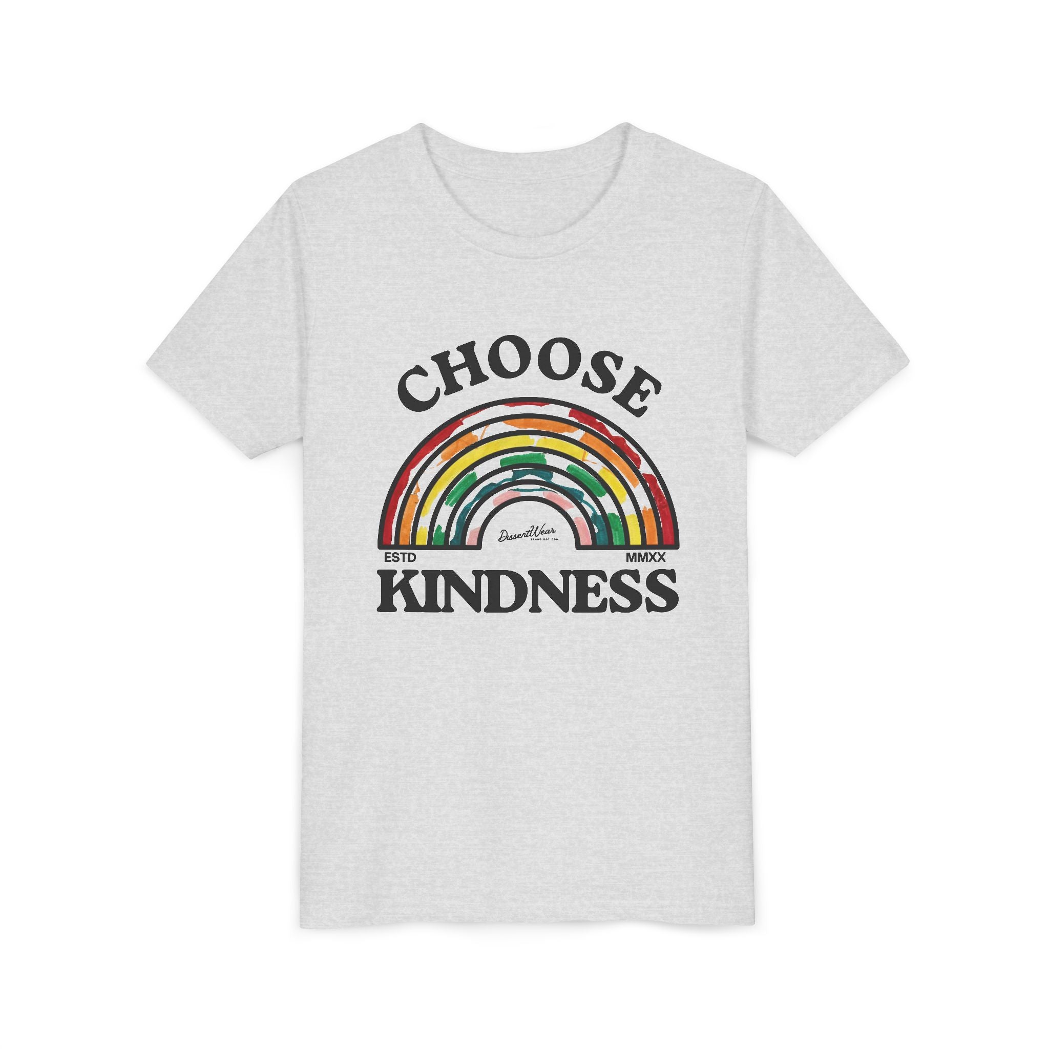 Choose Kindness Youth Short Sleeve Tee, Kids T-Shirt, Rainbow Tee, Positive Message Shirt, Gift for Motivational Attitude