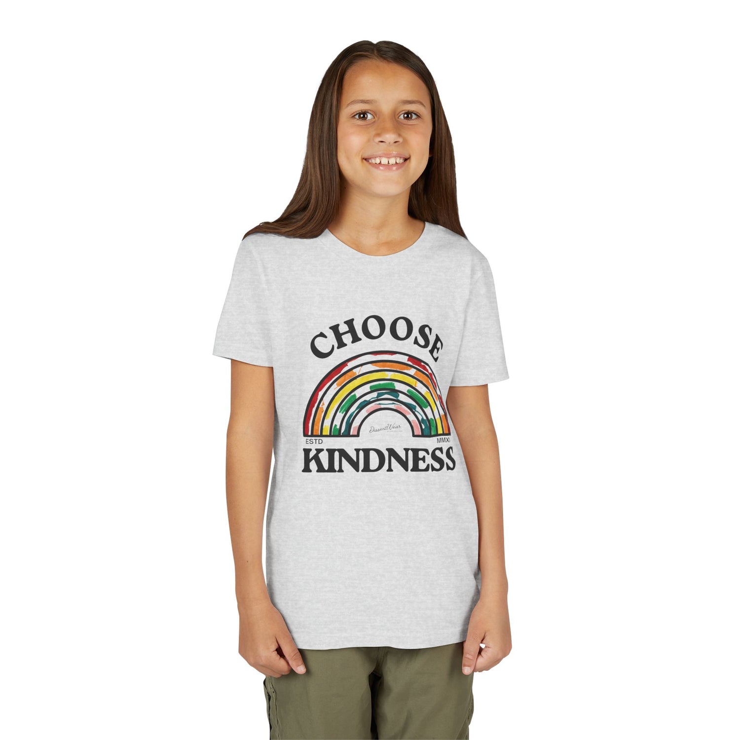 Choose Kindness Youth Short Sleeve Tee, Kids T-Shirt, Rainbow Tee, Positive Message Shirt, Gift for Motivational Attitude