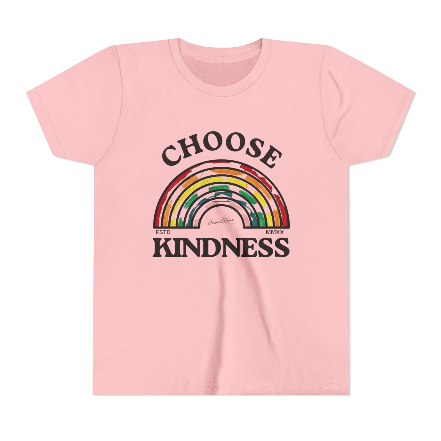 Choose Kindness Youth Short Sleeve Tee, Kids T-Shirt, Rainbow Tee, Positive Message Shirt, Gift for Motivational Attitude