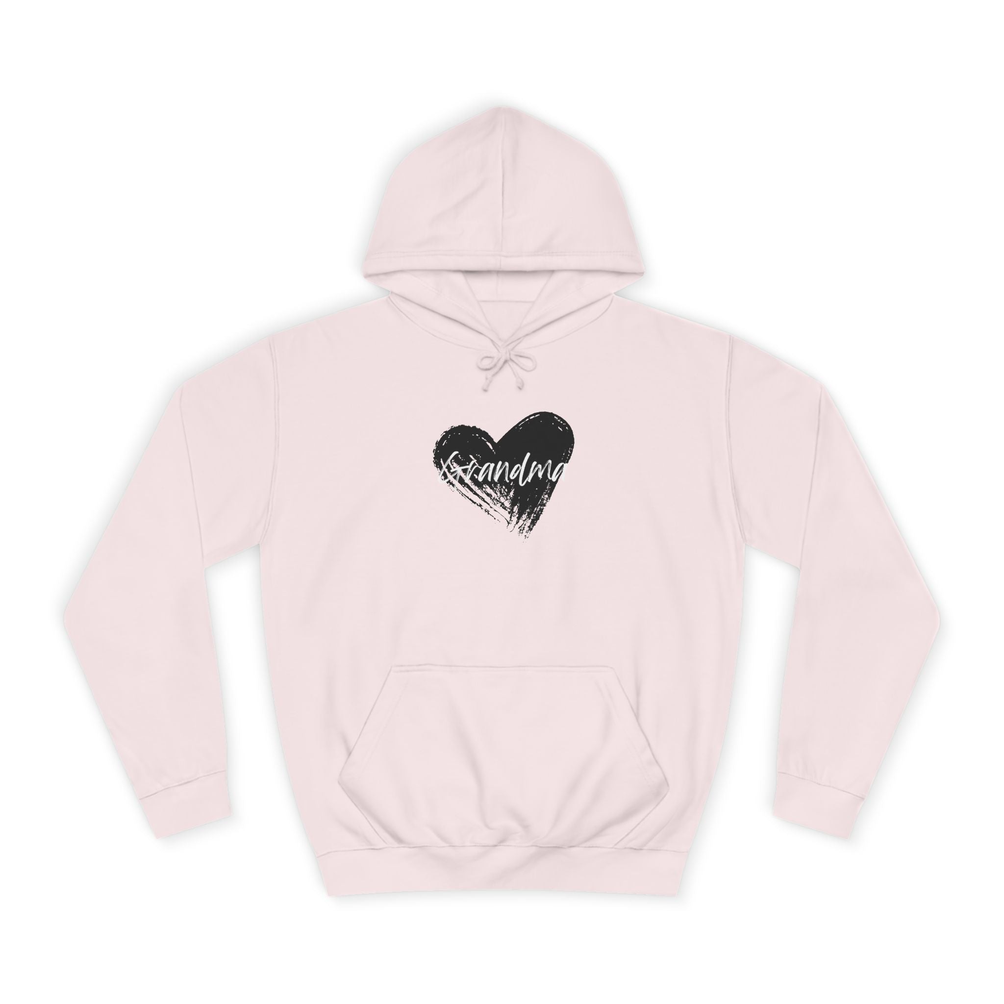 GRANDMA College Hoodie with Heart Design, Cozy College Apparel, Casual Sweatshirt, Gift for Students, Perfect for Campus Life, Trendy Hoodie