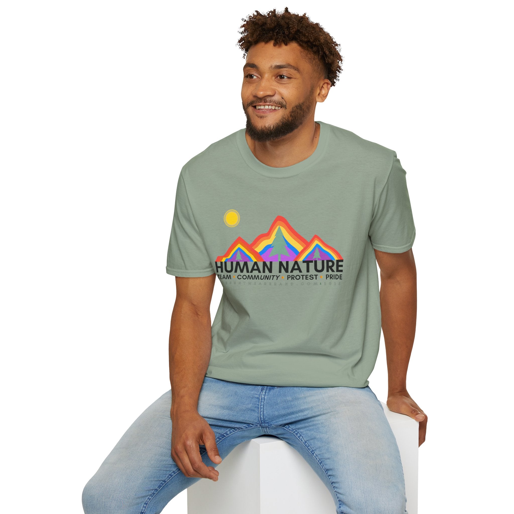 Human Nature Pride T-Shirt, Unisex Rainbow Tee, LGBTQ+ Apparel, Community Event Shirt, Gift for Equality Advocates