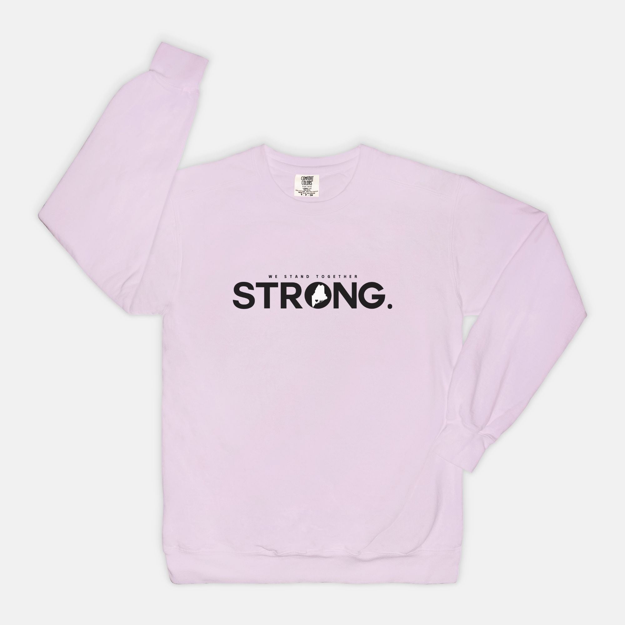 We Stand Together STRONG. Maine Support Lewiston Crewneck Sweatshirt - ALL proceeds will go to victim funds