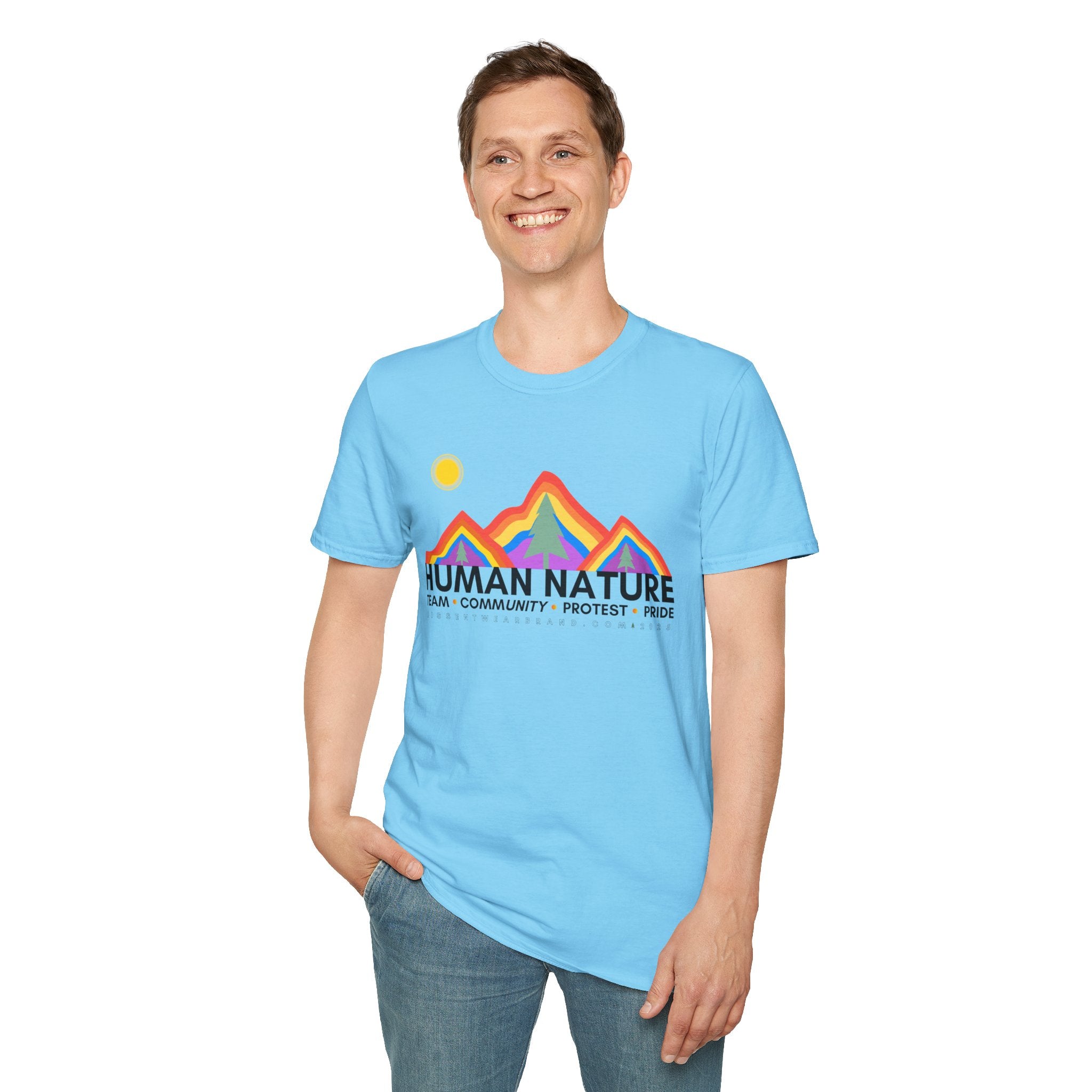 Human Nature Pride T-Shirt, Unisex Rainbow Tee, LGBTQ+ Apparel, Community Event Shirt, Gift for Equality Advocates