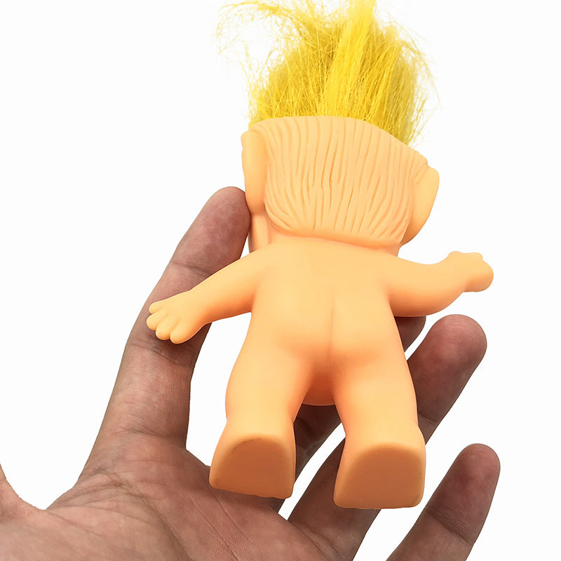 New Vinyl Long Hair Doll Creative Simulation Trump Doll Hand-Made Ornaments