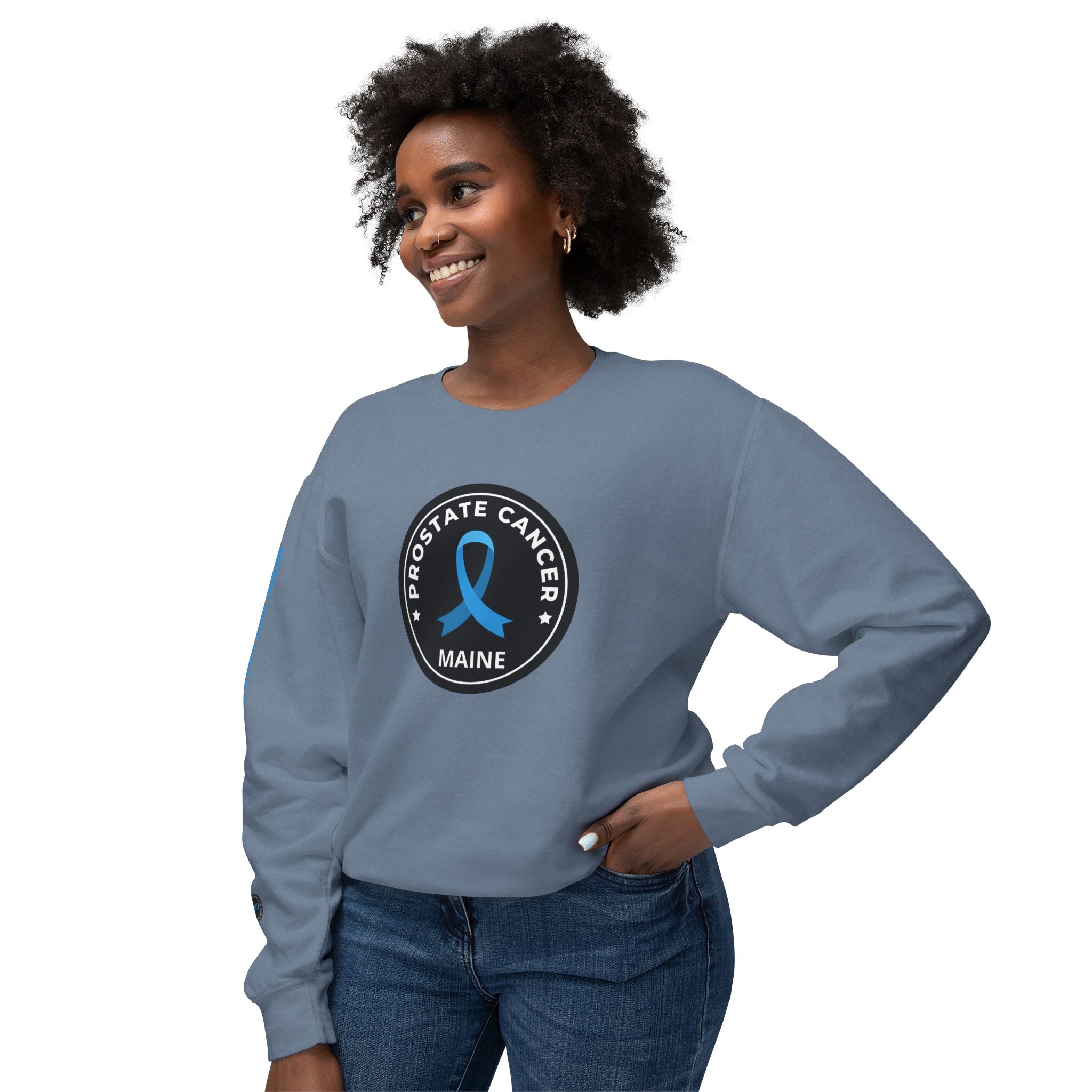 Prostate Cancer Maine Gender Neutral Lightweight Crewneck Sweatshirt