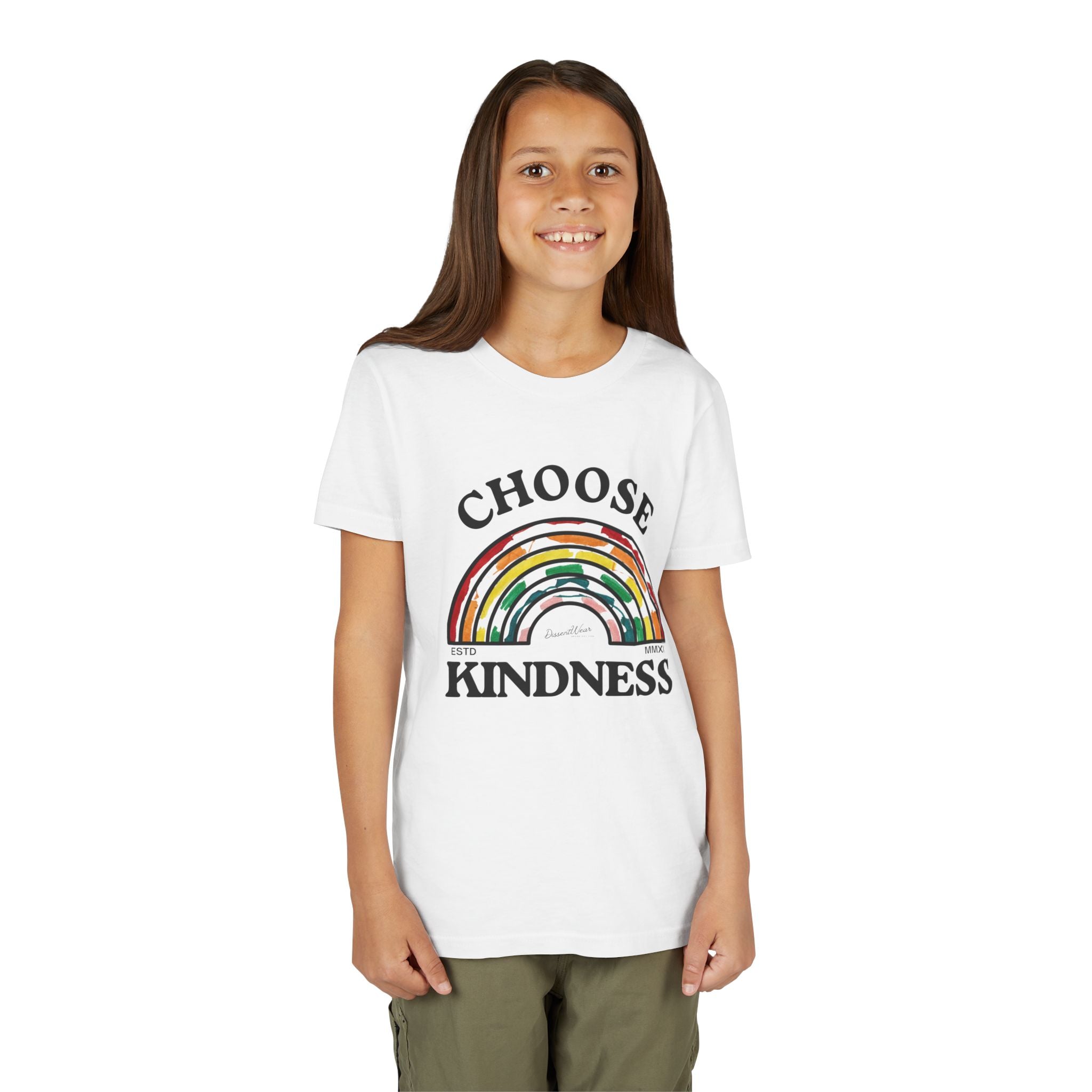 Choose Kindness Youth Short Sleeve Tee, Kids T-Shirt, Rainbow Tee, Positive Message Shirt, Gift for Motivational Attitude