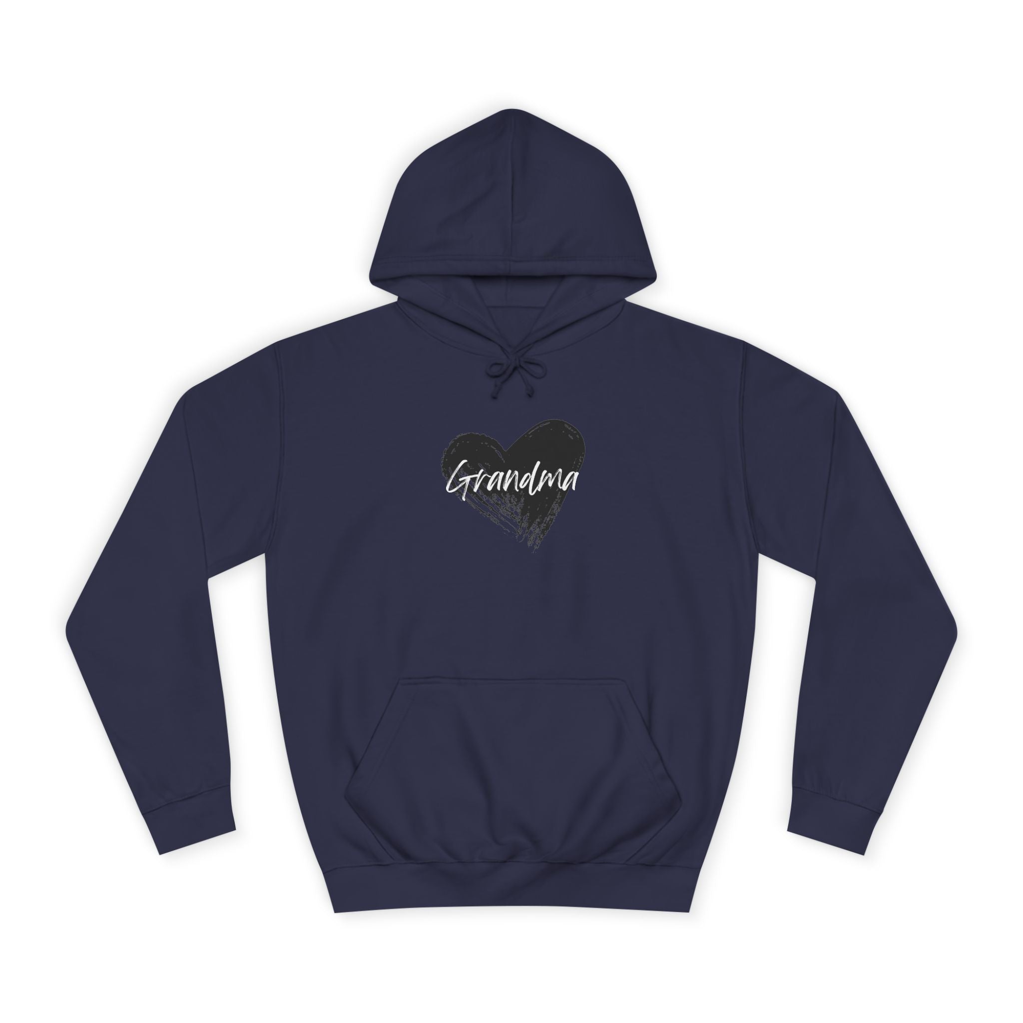 GRANDMA College Hoodie with Heart Design, Cozy College Apparel, Casual Sweatshirt, Gift for Students, Perfect for Campus Life, Trendy Hoodie