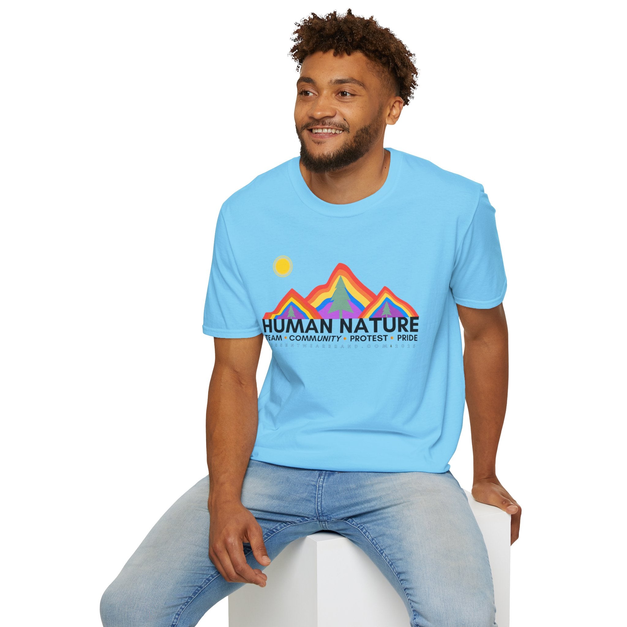 Human Nature Pride T-Shirt, Unisex Rainbow Tee, LGBTQ+ Apparel, Community Event Shirt, Gift for Equality Advocates