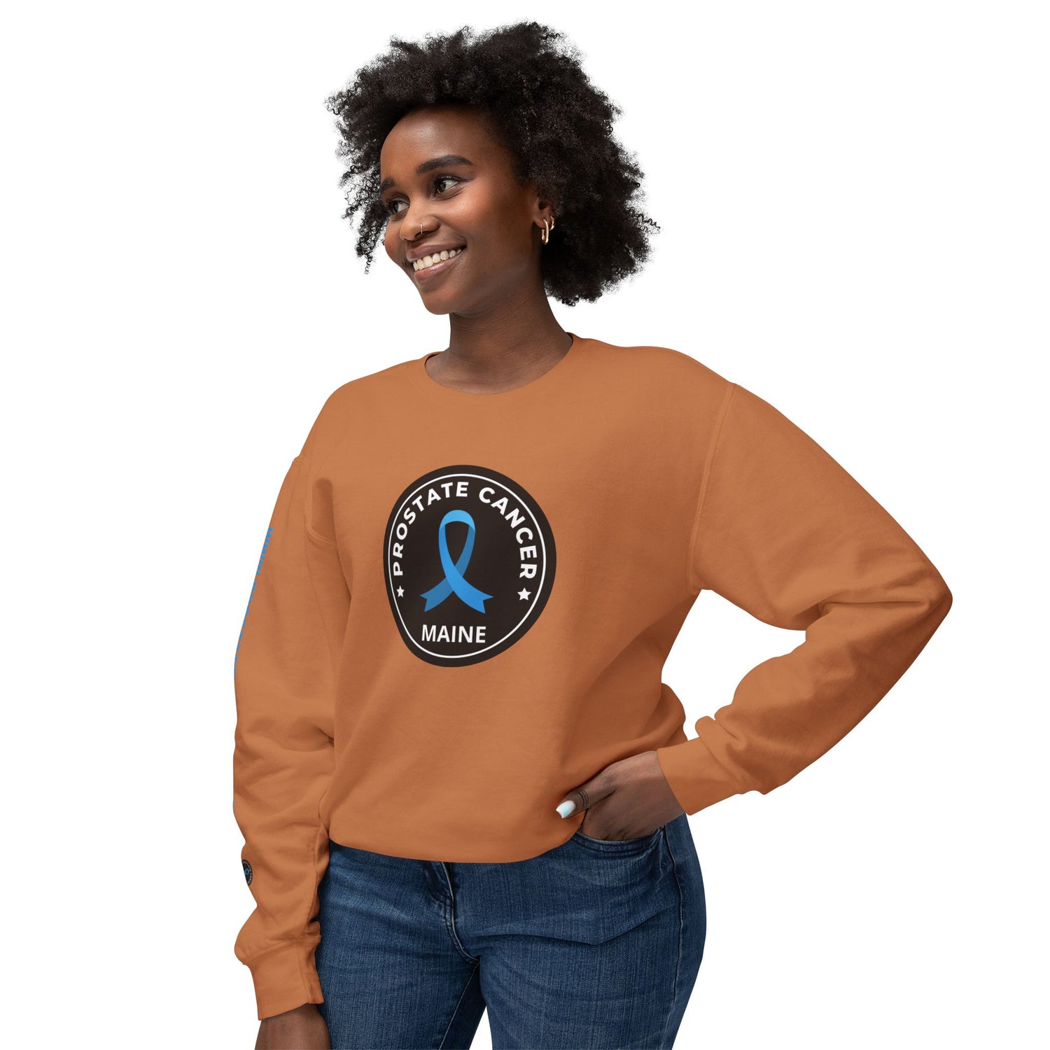 Prostate Cancer Maine Gender Neutral Lightweight Crewneck Sweatshirt