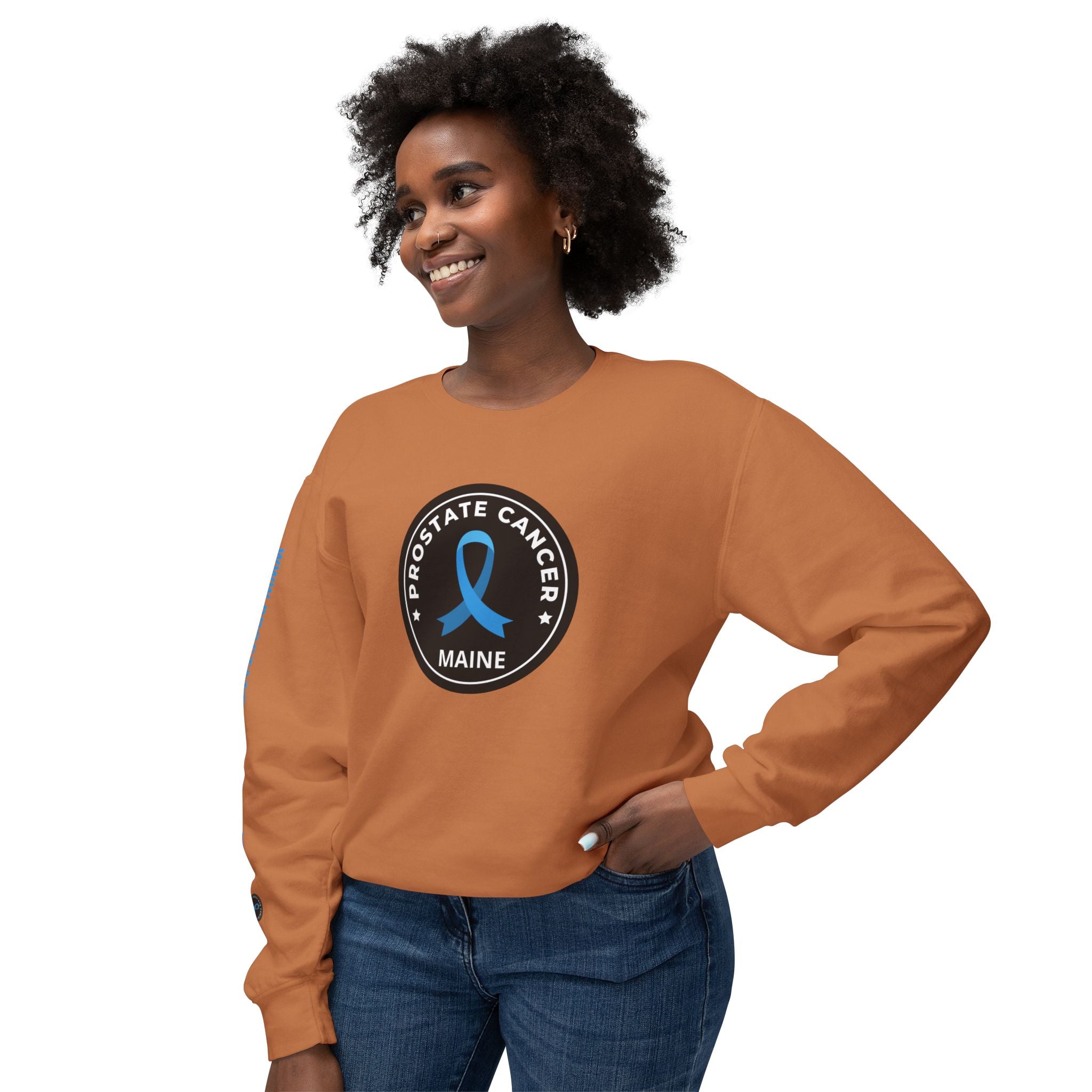 Prostate Cancer Maine Gender Neutral Lightweight Crewneck Sweatshirt