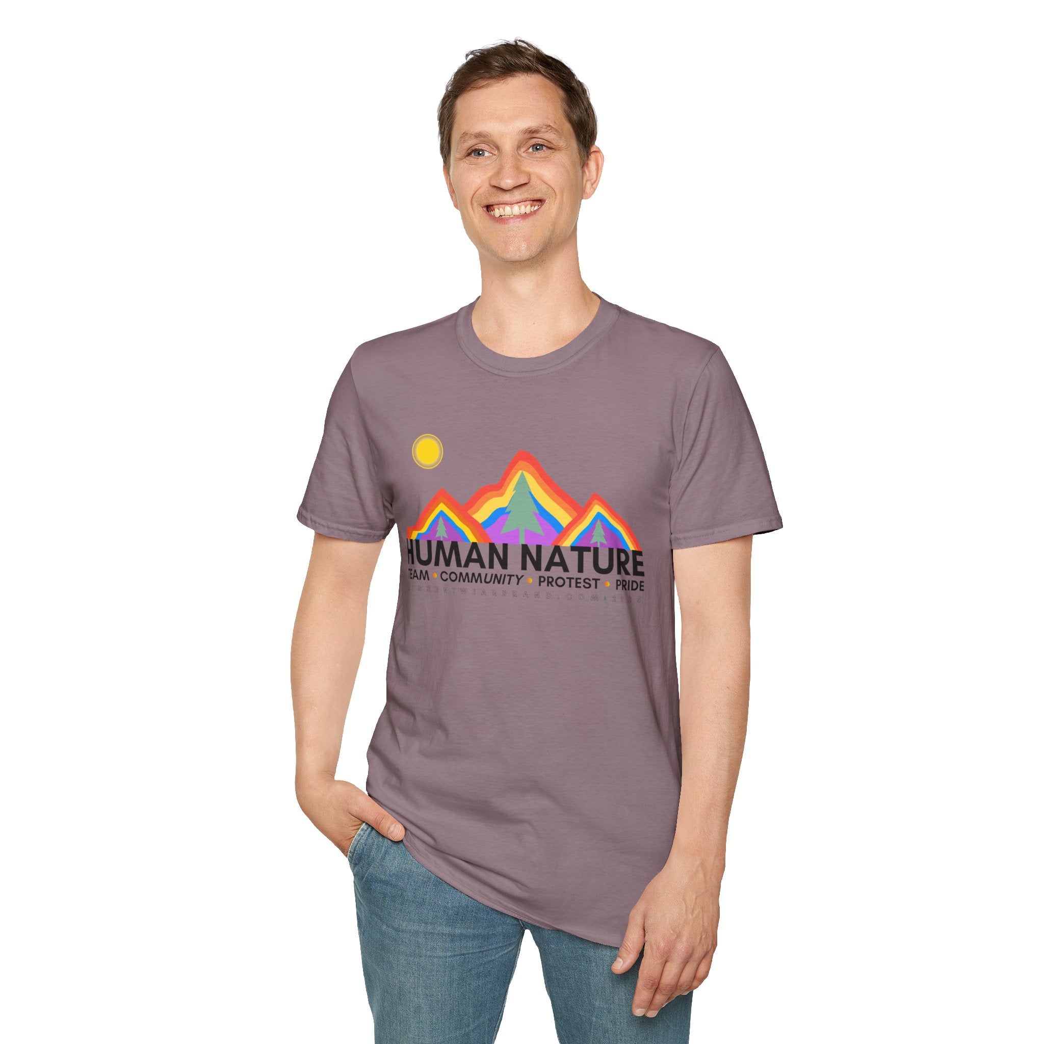 Human Nature Pride T-Shirt, Unisex Rainbow Tee, LGBTQ+ Apparel, Community Event Shirt, Gift for Equality Advocates