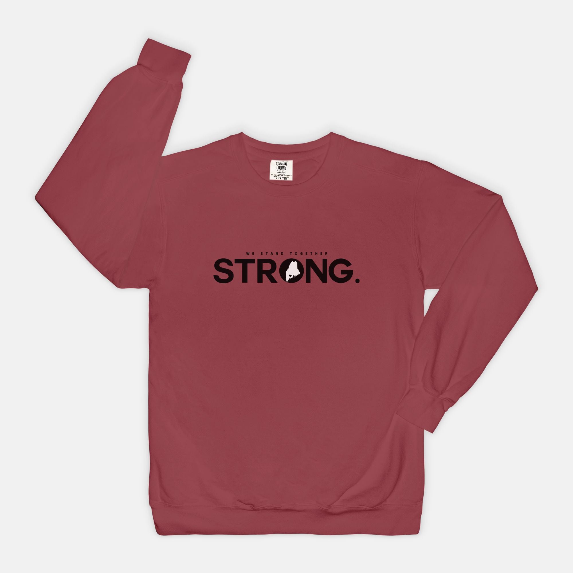 We Stand Together STRONG. Maine Support Lewiston Crewneck Sweatshirt - ALL proceeds will go to victim funds