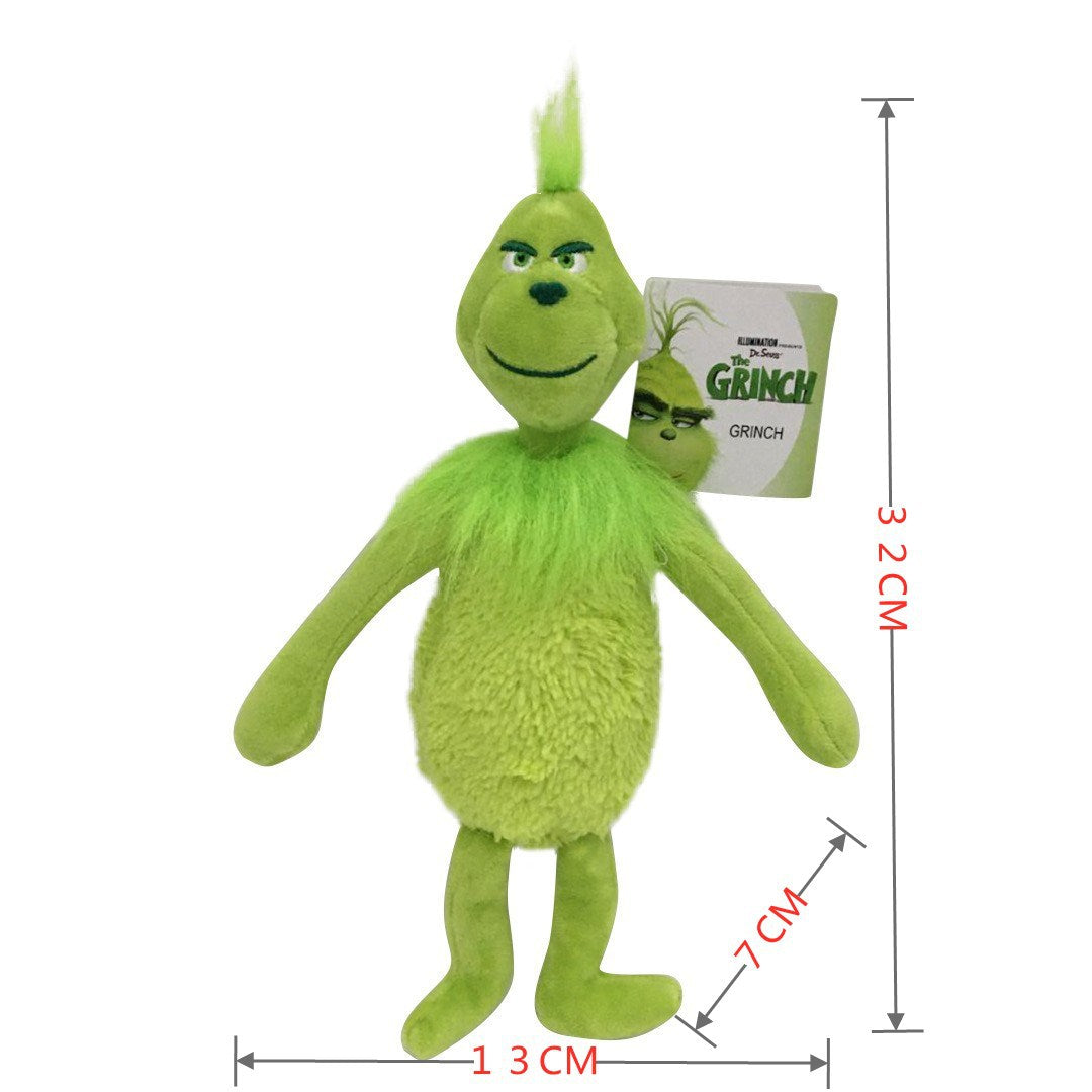 Christmas Monster Grinch Plush Toy Green Hair Grinch Children&