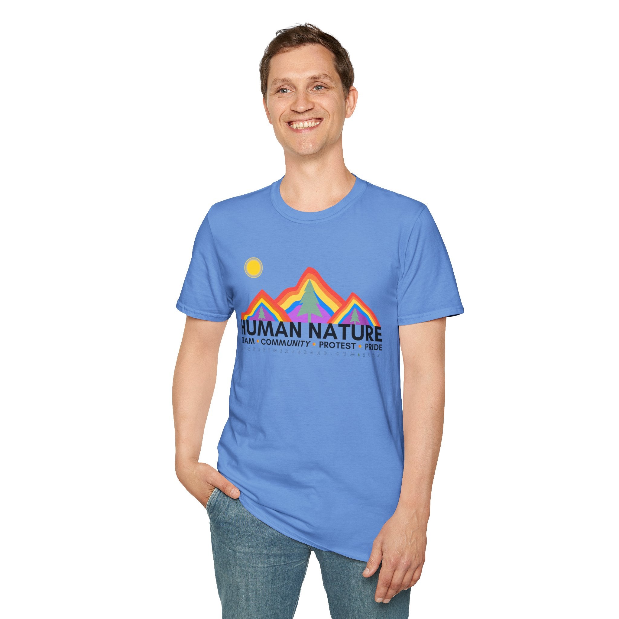 Human Nature Pride T-Shirt, Unisex Rainbow Tee, LGBTQ+ Apparel, Community Event Shirt, Gift for Equality Advocates