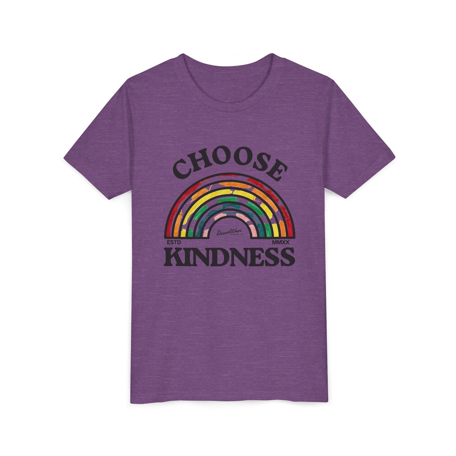 Choose Kindness Youth Short Sleeve Tee, Kids T-Shirt, Rainbow Tee, Positive Message Shirt, Gift for Motivational Attitude