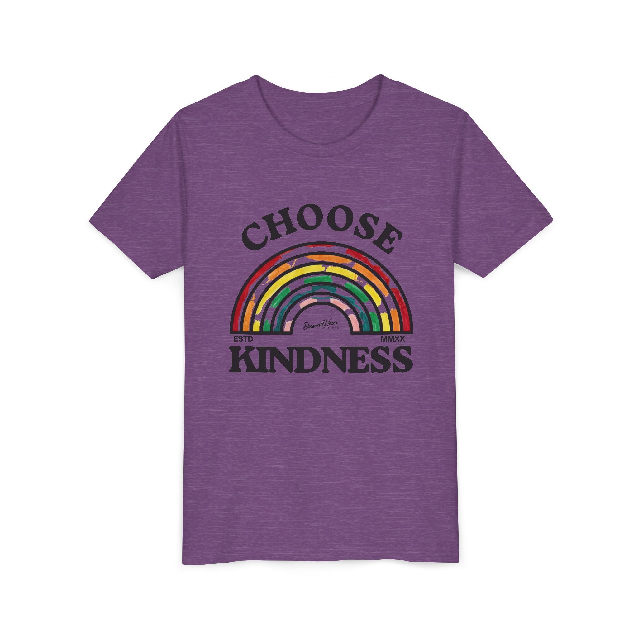 Choose Kindness Youth Short Sleeve Tee, Kids T-Shirt, Rainbow Tee, Positive Message Shirt, Gift for Motivational Attitude