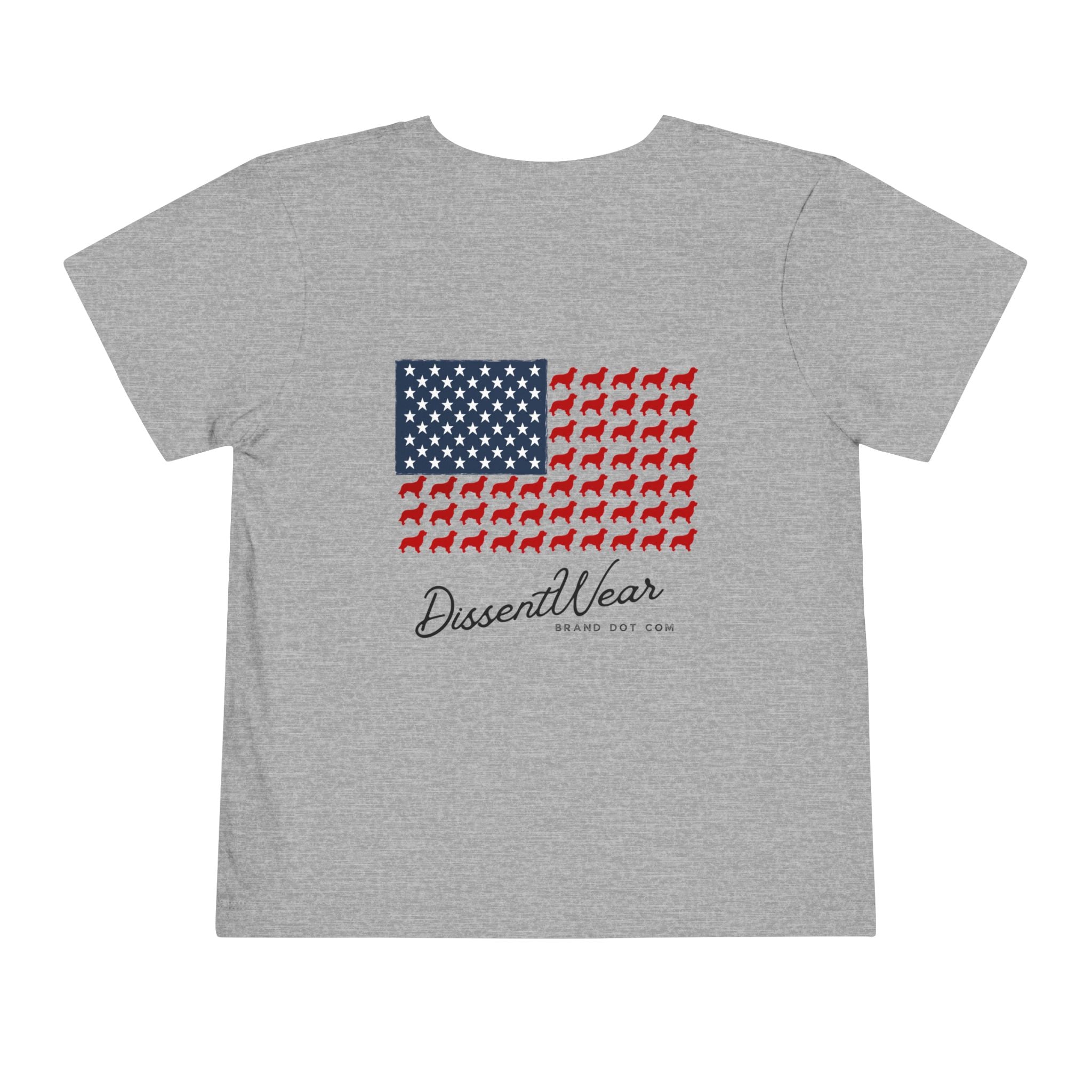 Red White and Blue Patriotic Golden Retriever, Trendy Tee, Toddler Tee, Cute Kids Shirt, Fun Animal Tee, Toddler Gift, Summer Playwear, Red White Blue Kids T-Shirt