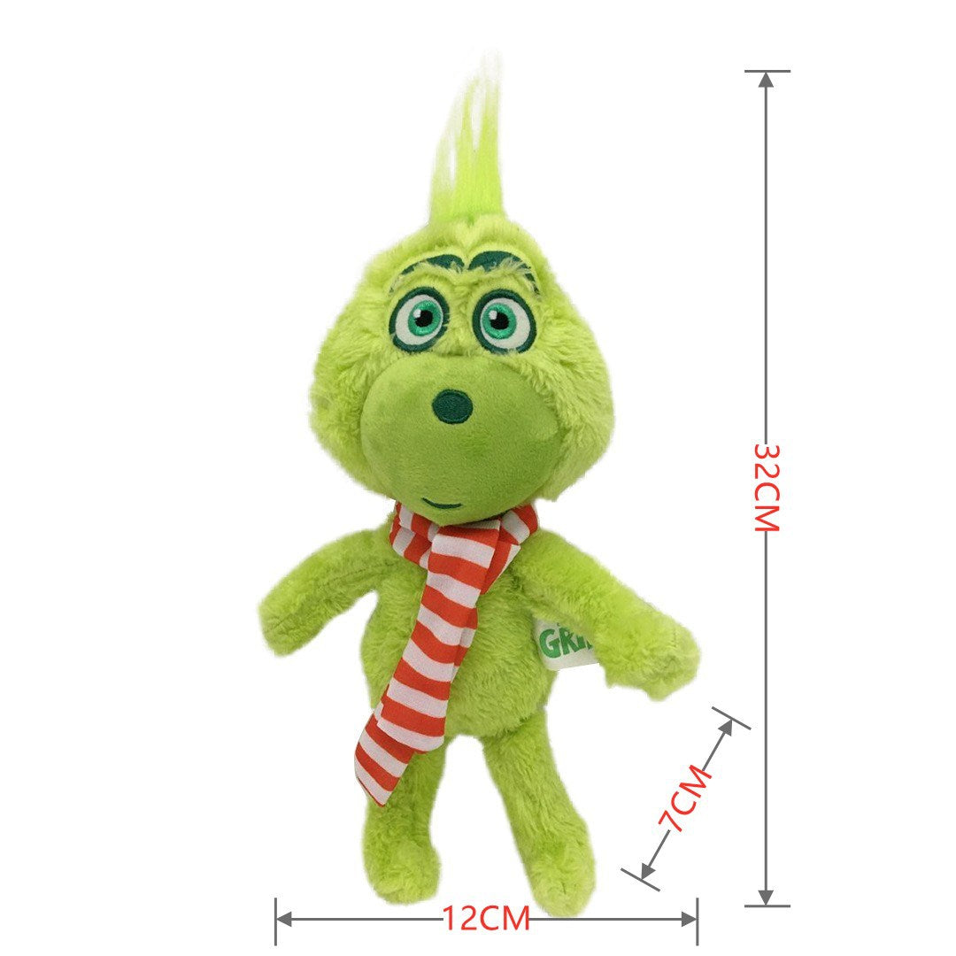 Christmas Monster Grinch Plush Toy Green Hair Grinch Children&