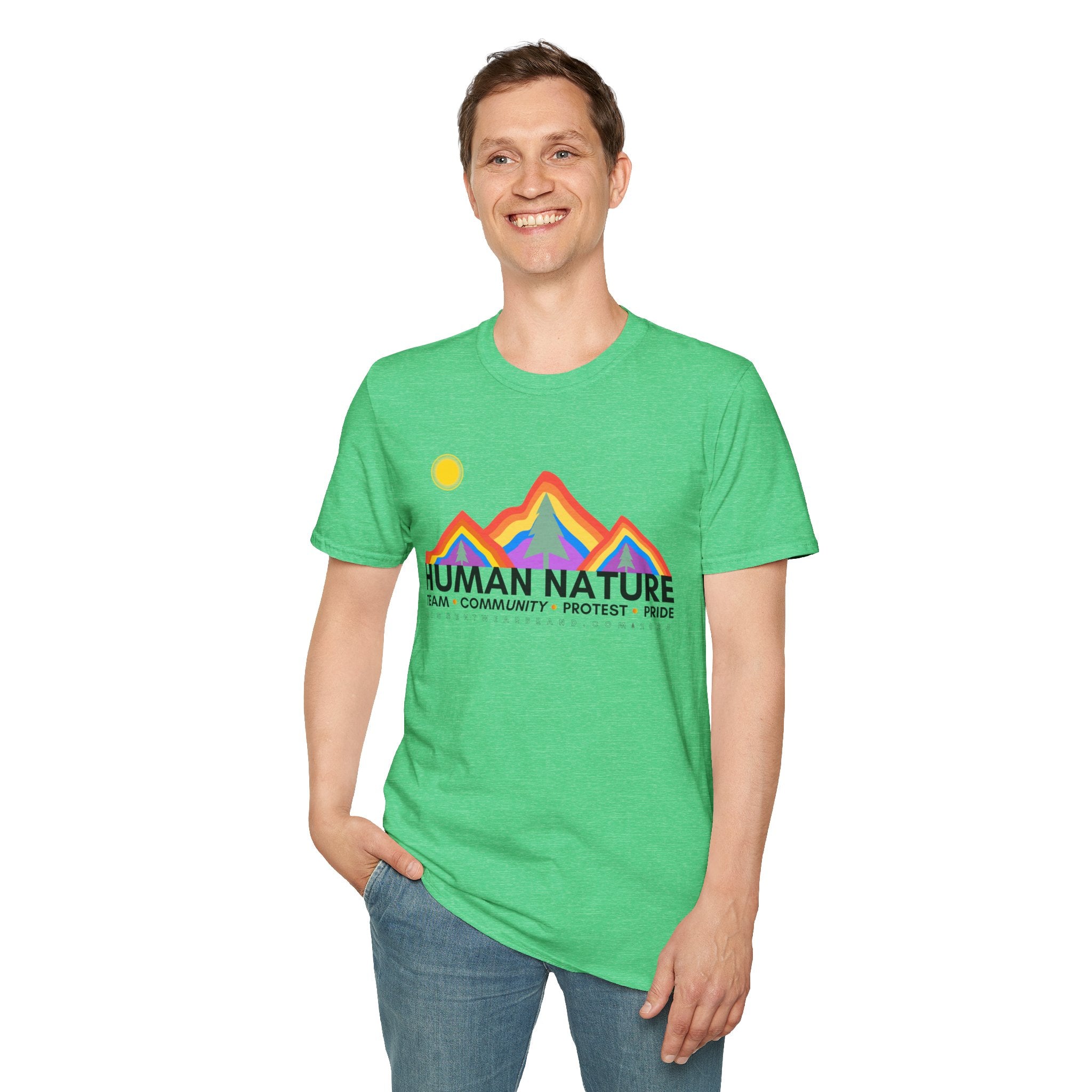 Human Nature Pride T-Shirt, Unisex Rainbow Tee, LGBTQ+ Apparel, Community Event Shirt, Gift for Equality Advocates