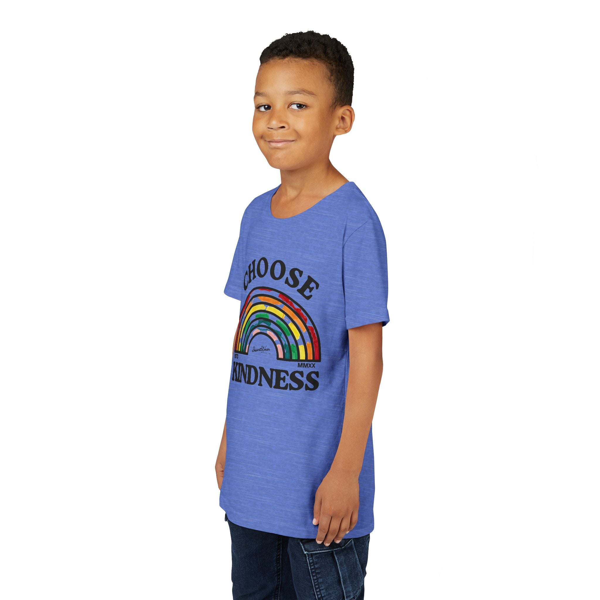 Choose Kindness Youth Short Sleeve Tee, Kids T-Shirt, Rainbow Tee, Positive Message Shirt, Gift for Motivational Attitude