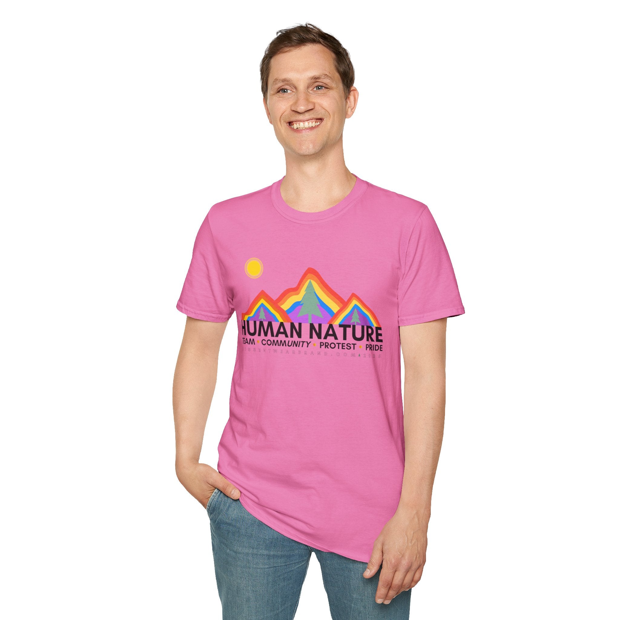 Human Nature Pride T-Shirt, Unisex Rainbow Tee, LGBTQ+ Apparel, Community Event Shirt, Gift for Equality Advocates