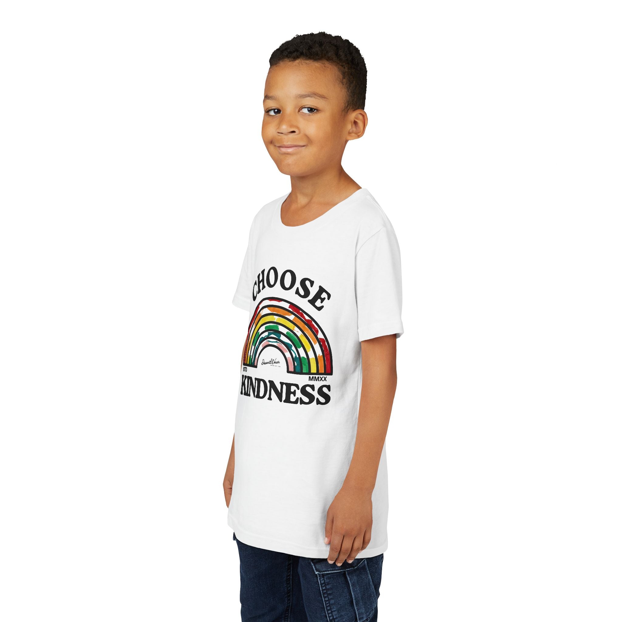 Choose Kindness Youth Short Sleeve Tee, Kids T-Shirt, Rainbow Tee, Positive Message Shirt, Gift for Motivational Attitude