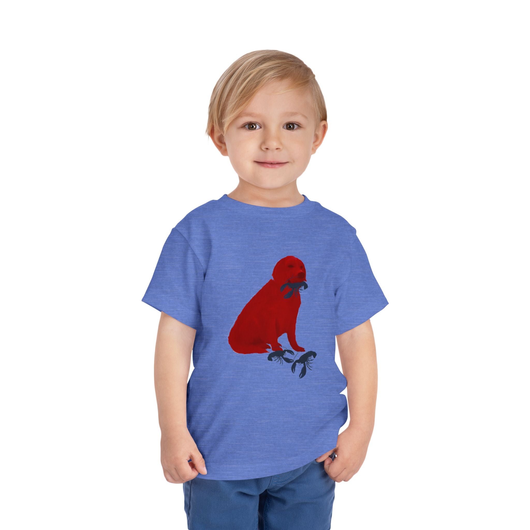 Red White and Blue Patriotic Golden Retriever, Trendy Tee, Toddler Tee, Cute Kids Shirt, Fun Animal Tee, Toddler Gift, Summer Playwear, Red White Blue Kids T-Shirt