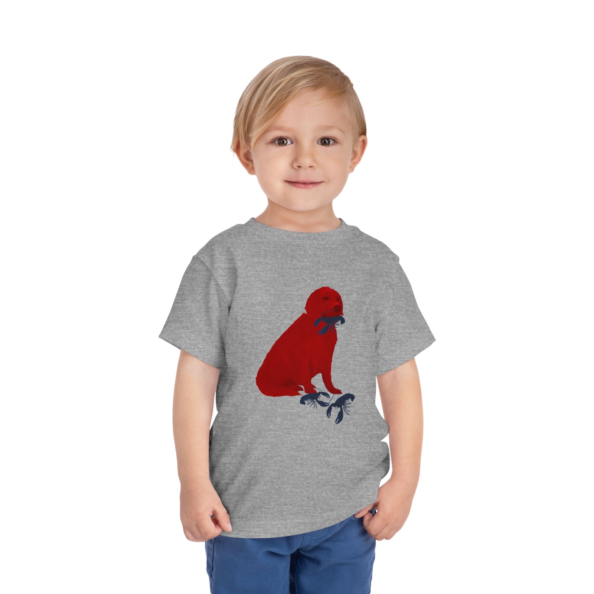 Red White and Blue Patriotic Golden Retriever, Trendy Tee, Toddler Tee, Cute Kids Shirt, Fun Animal Tee, Toddler Gift, Summer Playwear, Red White Blue Kids T-Shirt
