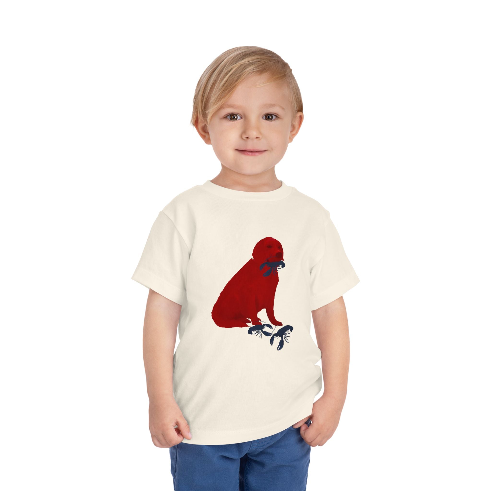 Red White and Blue Patriotic Golden Retriever, Trendy Tee, Toddler Tee, Cute Kids Shirt, Fun Animal Tee, Toddler Gift, Summer Playwear, Red White Blue Kids T-Shirt
