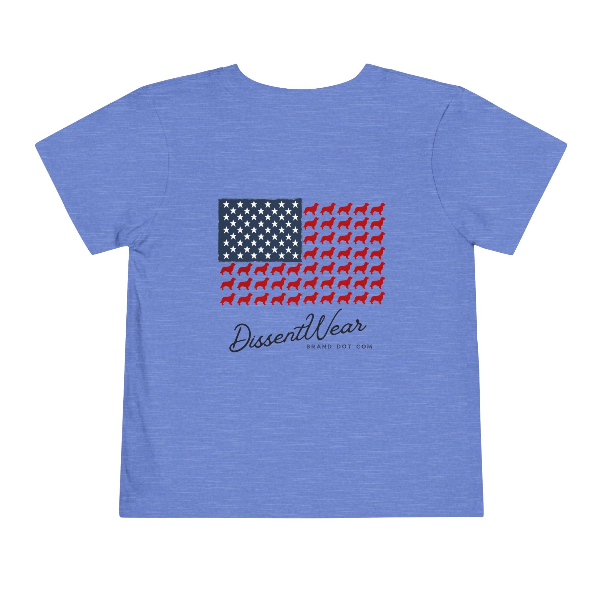 Red White and Blue Patriotic Golden Retriever, Trendy Tee, Toddler Tee, Cute Kids Shirt, Fun Animal Tee, Toddler Gift, Summer Playwear, Red White Blue Kids T-Shirt