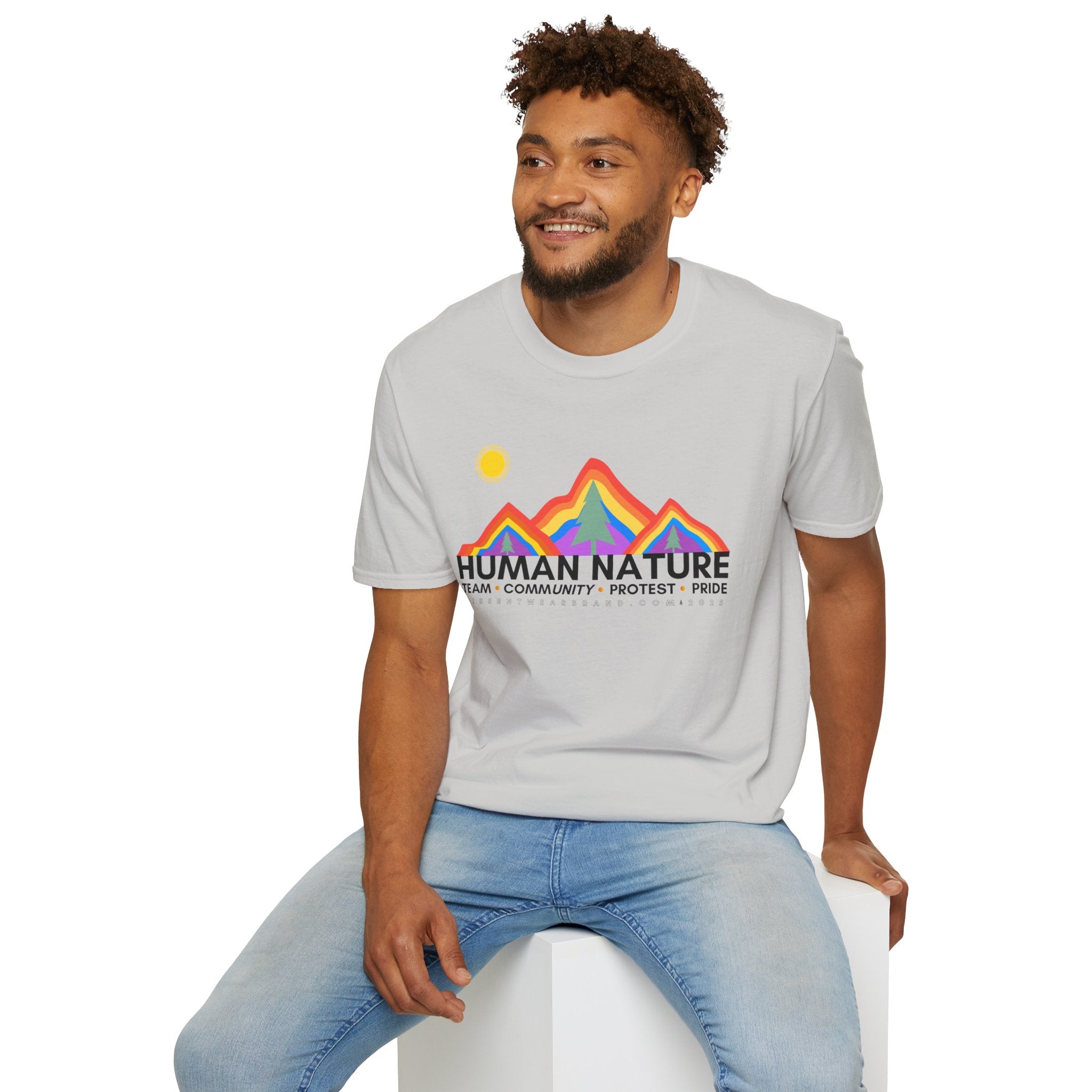 Human Nature Pride T-Shirt, Unisex Rainbow Tee, LGBTQ+ Apparel, Community Event Shirt, Gift for Equality Advocates