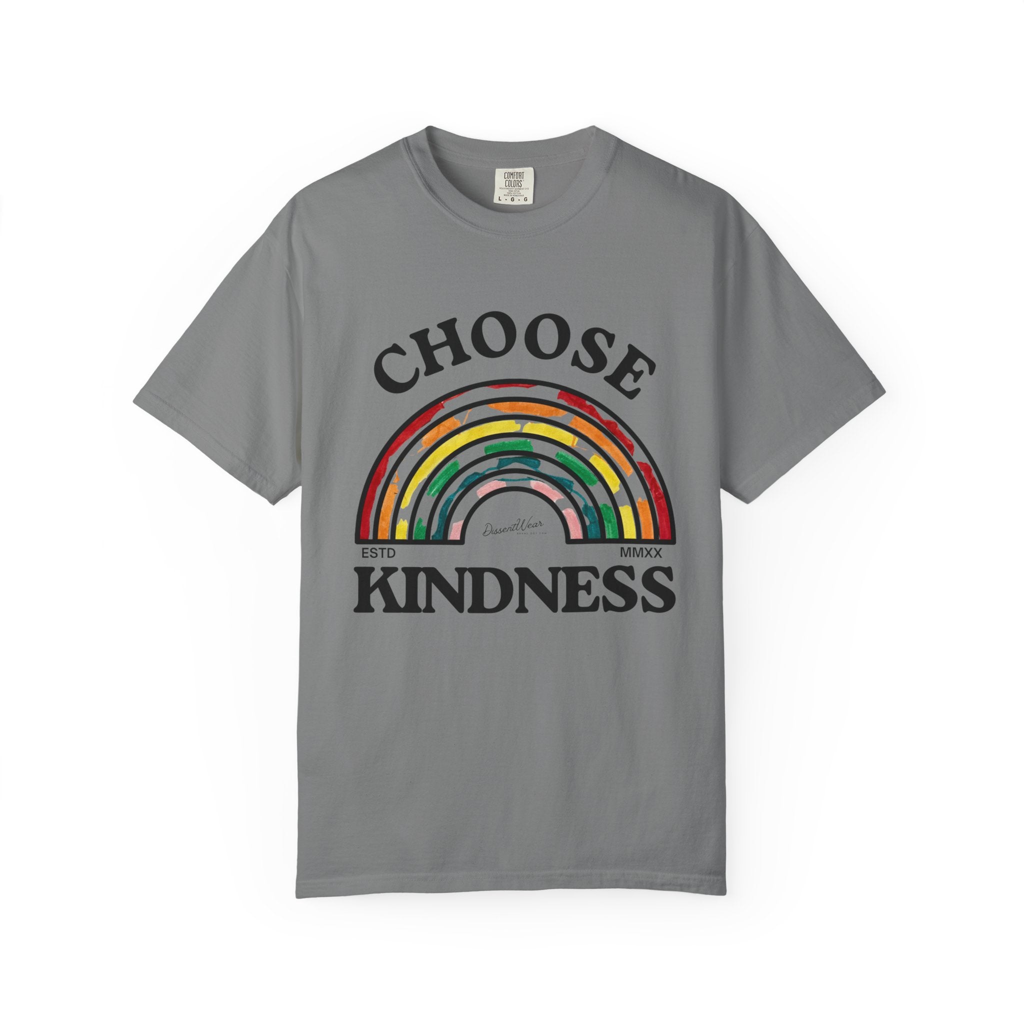 Choose Kindness Unisex Garment-Dyed T-Shirt | Positive Vibes, Casual Wear, Gift for Friends, Motivational Tee, Rainbow Design