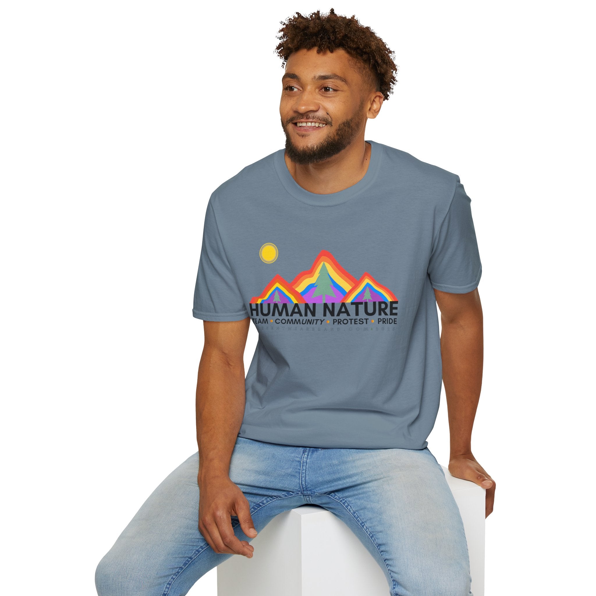 Human Nature Pride T-Shirt, Unisex Rainbow Tee, LGBTQ+ Apparel, Community Event Shirt, Gift for Equality Advocates