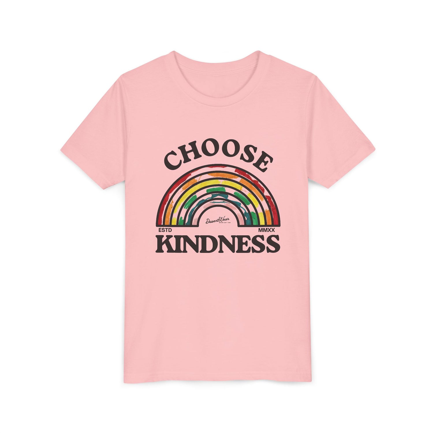 Choose Kindness Youth Short Sleeve Tee, Kids T-Shirt, Rainbow Tee, Positive Message Shirt, Gift for Motivational Attitude