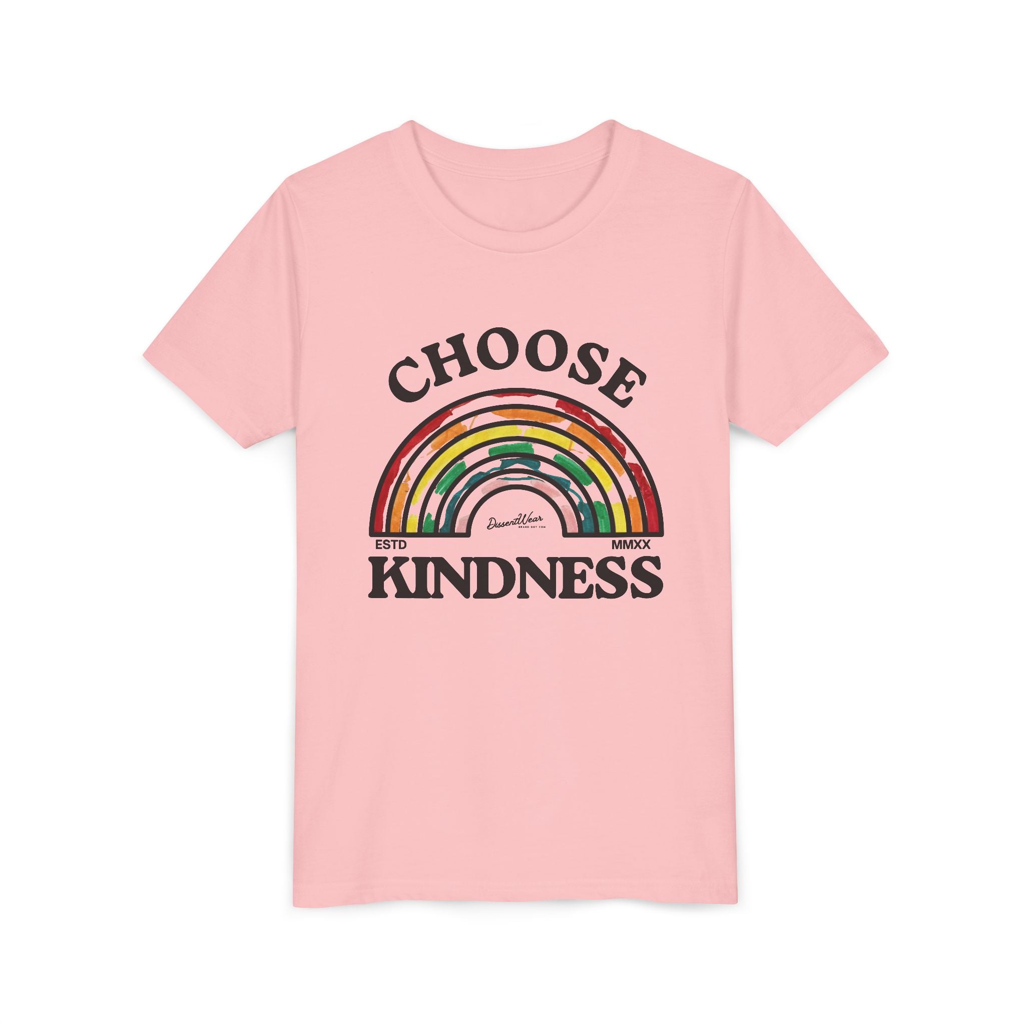 Choose Kindness Youth Short Sleeve Tee, Kids T-Shirt, Rainbow Tee, Positive Message Shirt, Gift for Motivational Attitude